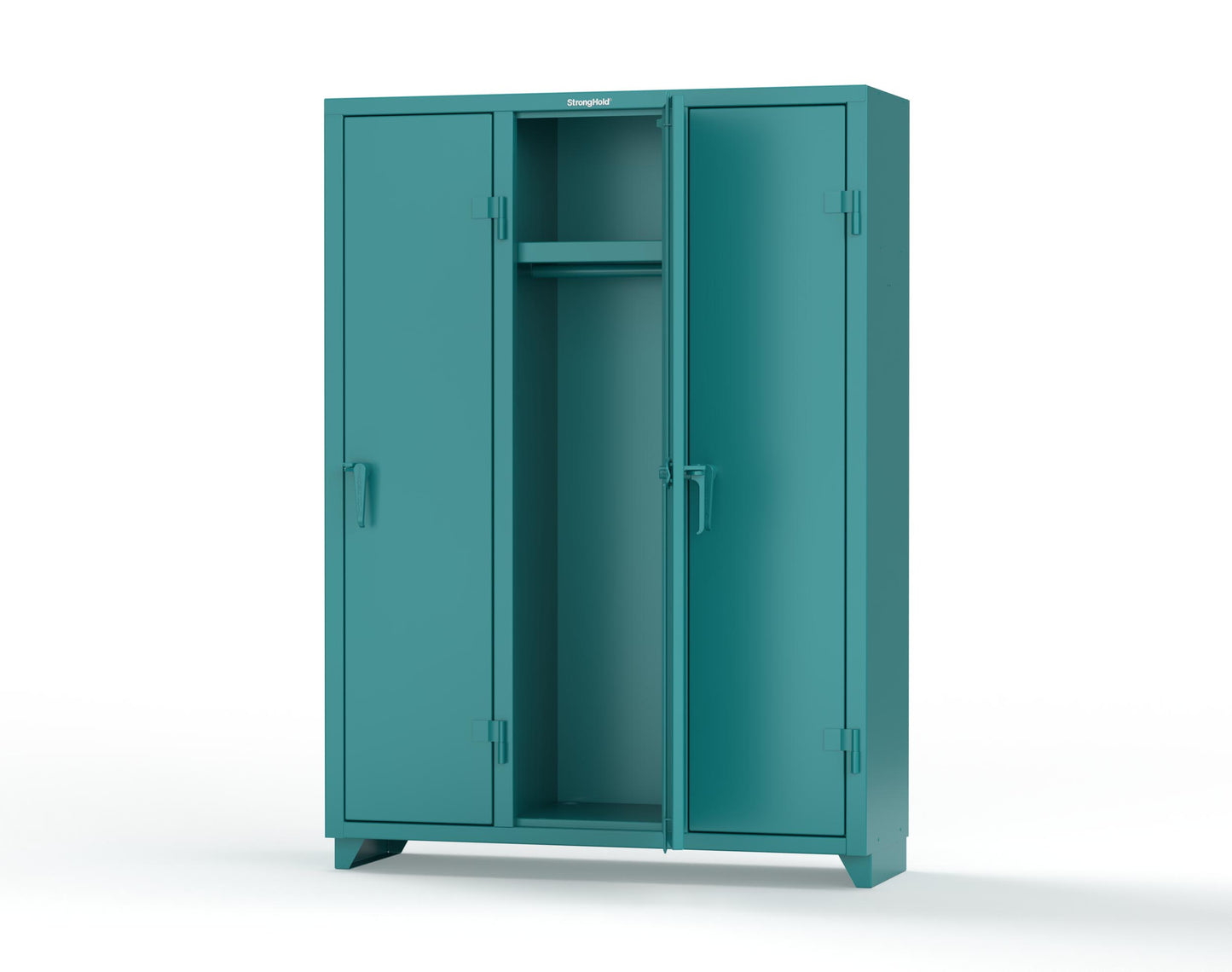 Extra Heavy Duty 14 GA Single-Tier Locker with Shelf and Hanger Rod, 3 Compartments - 54 in. W x 18 in. D x 75 in. H - 4.66-3D-18-1T-L-5021
