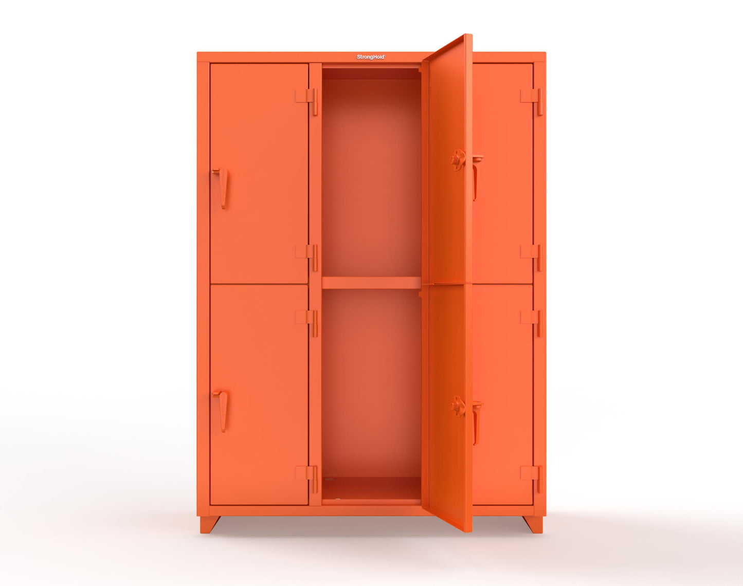 Extra Heavy Duty 14 GA Double-Tier Locker, 6 Compartments - 54 in. W x 18 in. D x 75 in. H - 4.66-6D-18-2T-L-2009