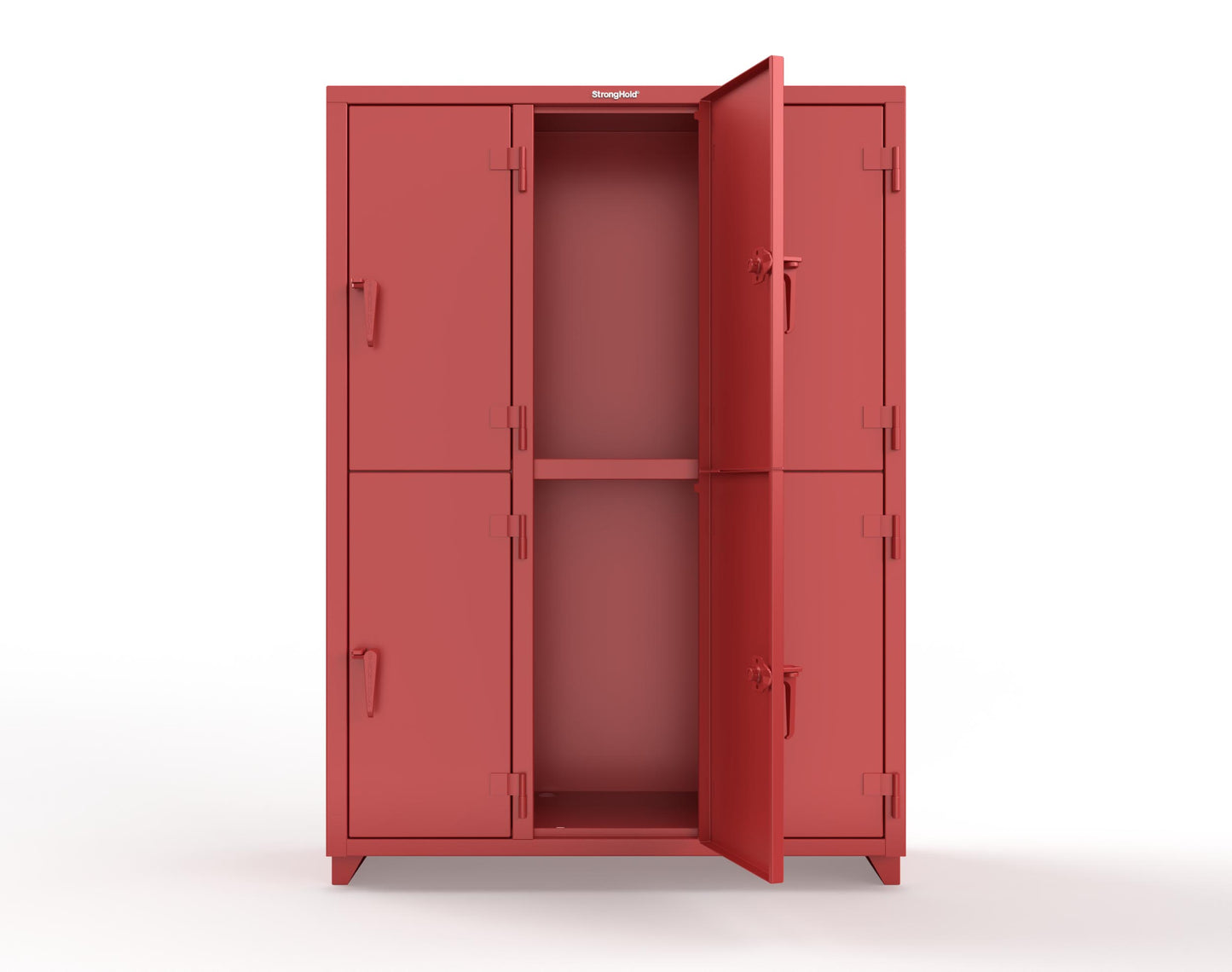 Extra Heavy Duty 14 GA Double-Tier Locker, 6 Compartments - 54 in. W x 18 in. D x 75 in. H - 4.66-6D-18-2T-L-3001