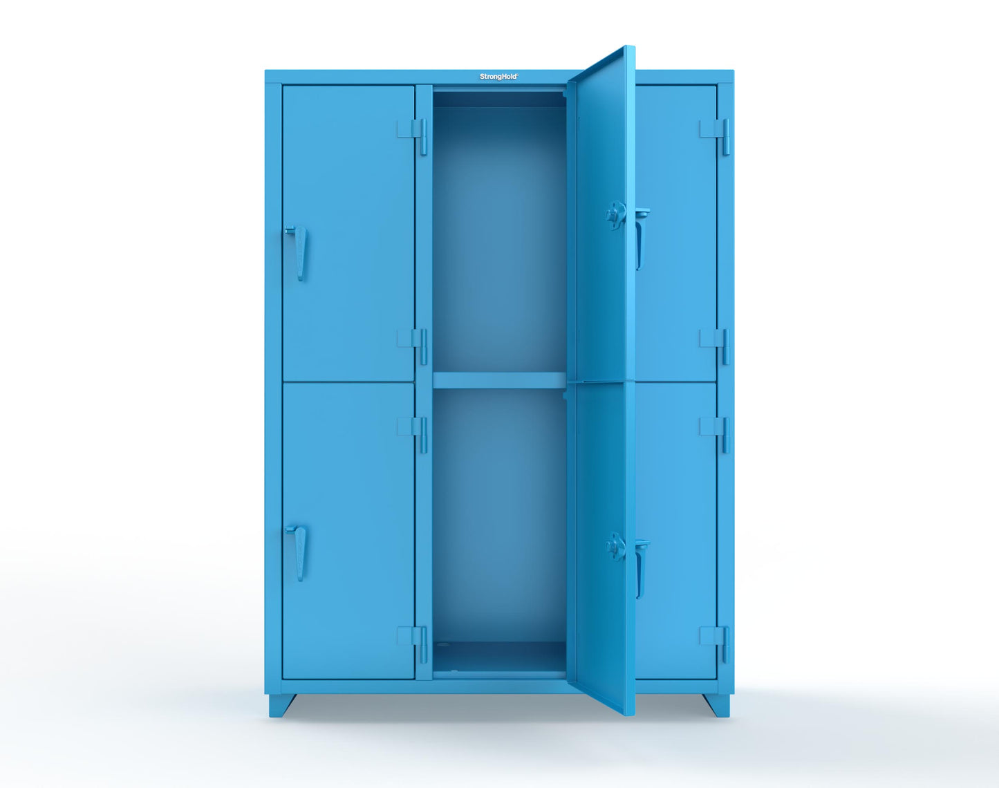 Extra Heavy Duty 14 GA Double-Tier Locker, 6 Compartments - 54 in. W x 18 in. D x 75 in. H - 4.66-6D-18-2T-L-5012