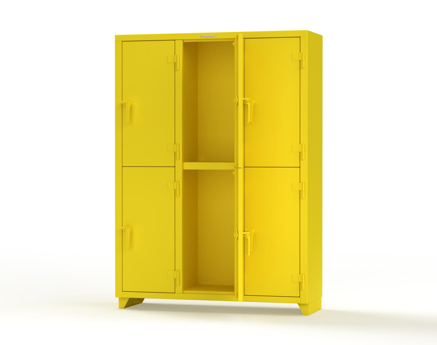 Extra Heavy Duty 14 GA Double-Tier Locker, 6 Compartments - 54 in. W x 18 in. D x 75 in. H - 4.66-6D-18-2T-L-1021