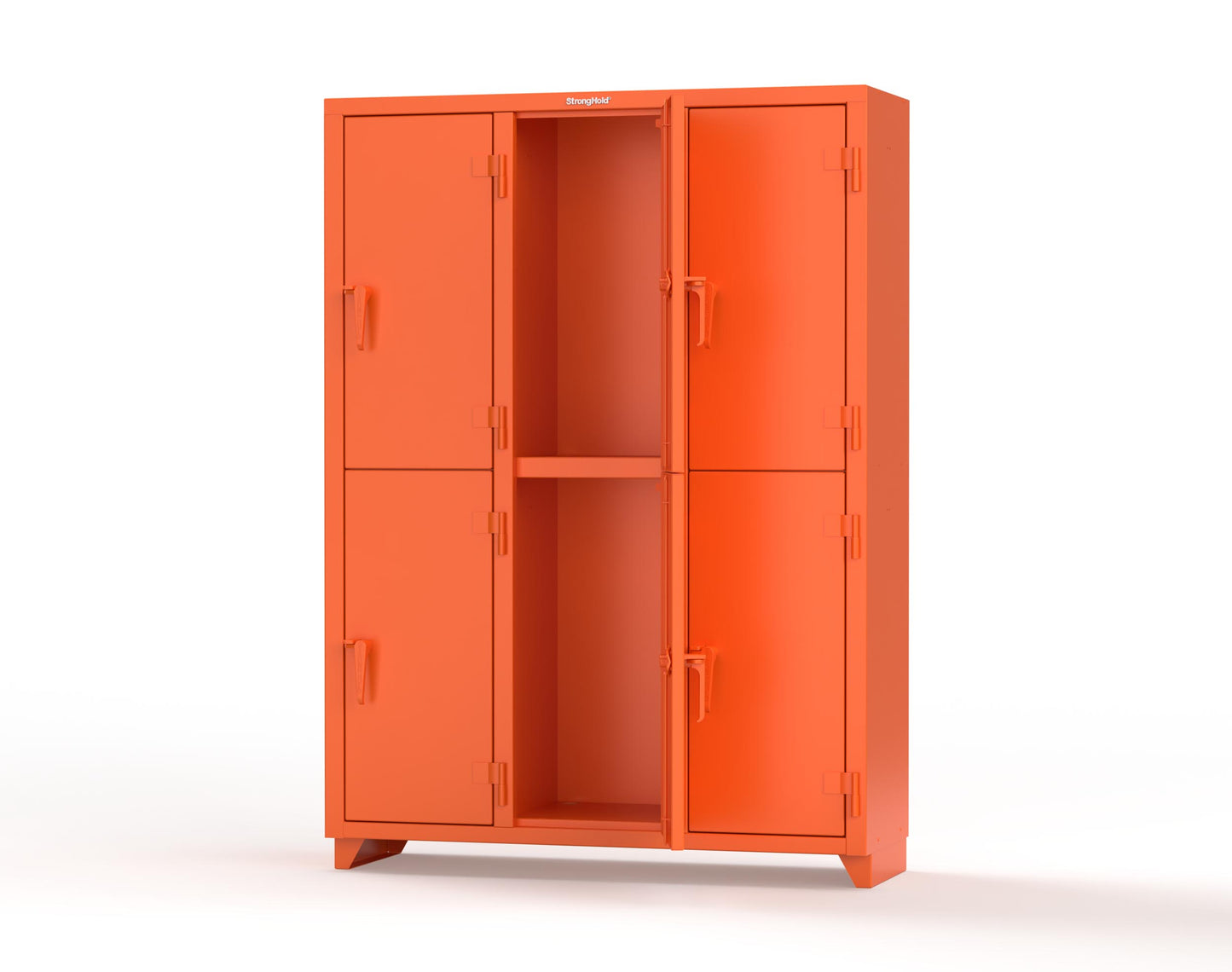 Extra Heavy Duty 14 GA Double-Tier Locker, 6 Compartments - 54 in. W x 18 in. D x 75 in. H - 4.66-6D-18-2T-L-2009