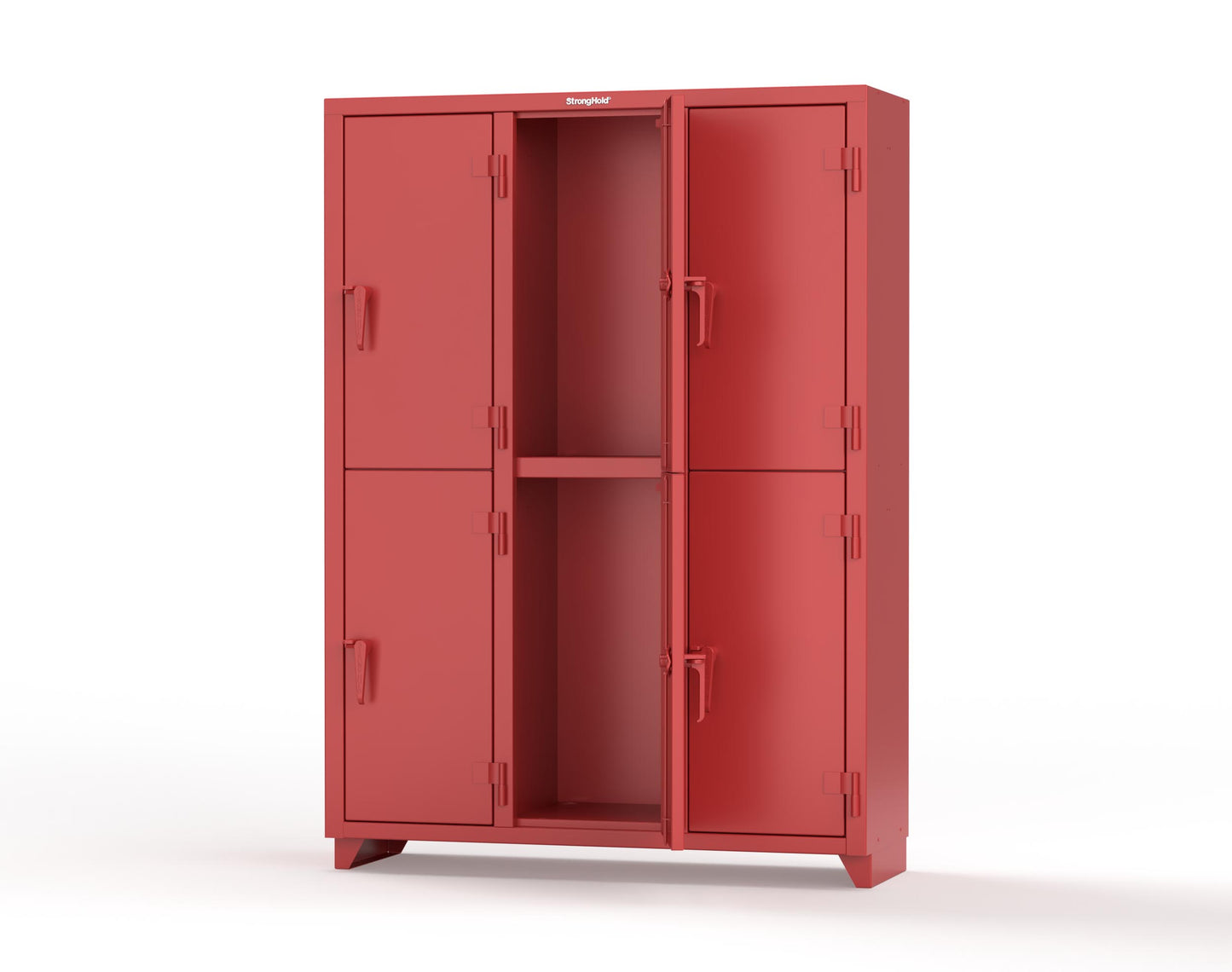 Extra Heavy Duty 14 GA Double-Tier Locker, 6 Compartments - 54 in. W x 18 in. D x 75 in. H - 4.66-6D-18-2T-L-3001