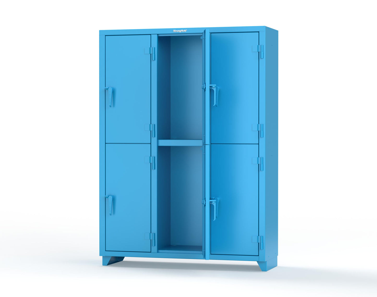 Extra Heavy Duty 14 GA Double-Tier Locker, 6 Compartments - 54 in. W x 18 in. D x 75 in. H - 4.66-6D-18-2T-L-5012