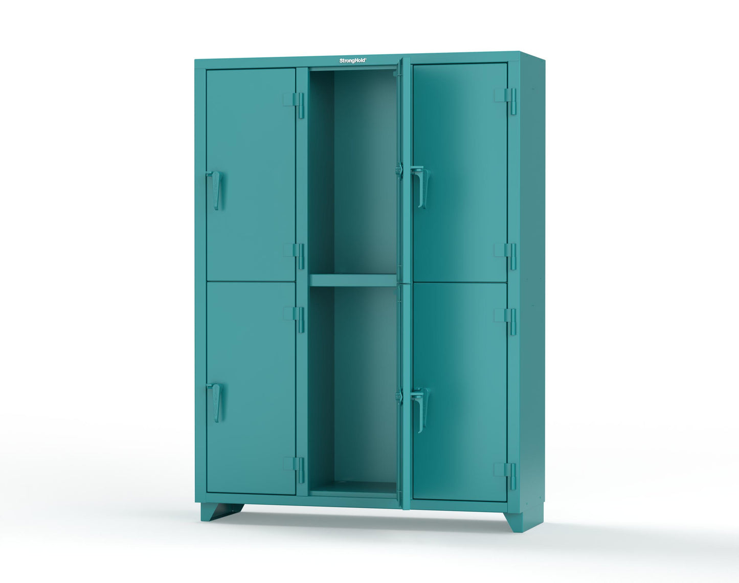 Extra Heavy Duty 14 GA Double-Tier Locker, 6 Compartments - 54 in. W x 18 in. D x 75 in. H - 4.66-6D-18-2T-L-5021