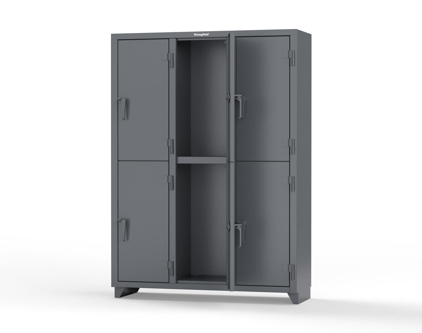 Extra Heavy Duty 14 GA Double-Tier Locker, 6 Compartments - 54 in. W x 18 in. D x 75 in. H - 4.66-6D-18-2T-L-7024