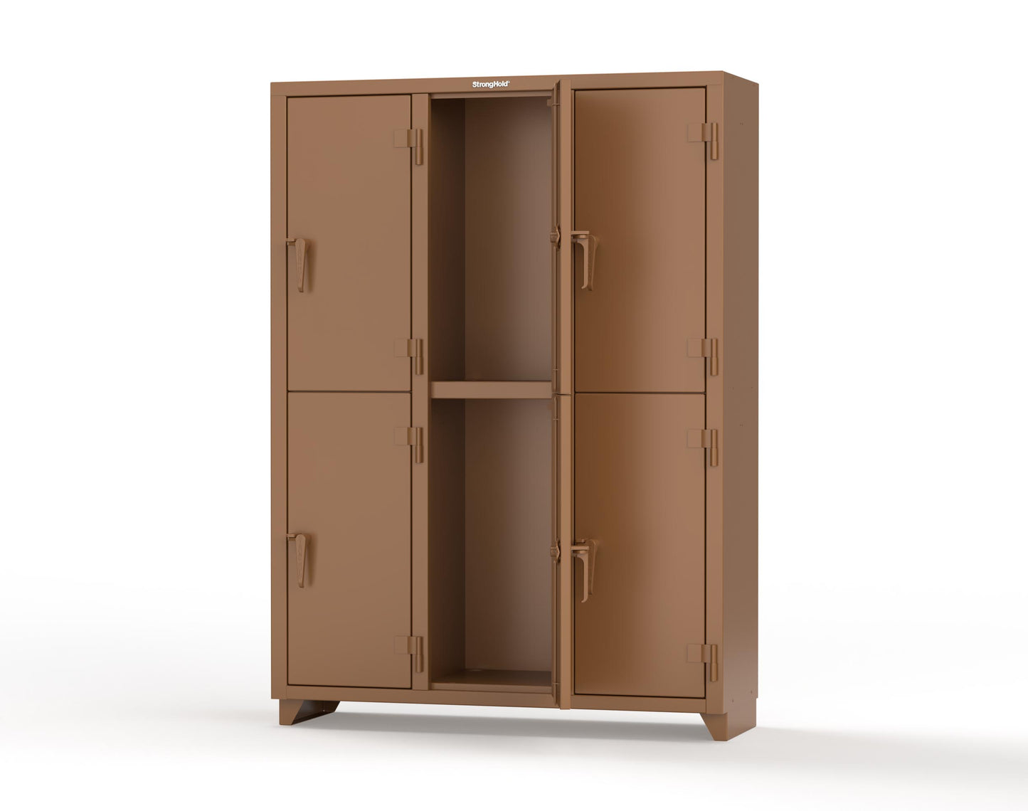 Extra Heavy Duty 14 GA Double-Tier Locker, 6 Compartments - 54 in. W x 18 in. D x 75 in. H - 4.66-6D-18-2T-L-8008