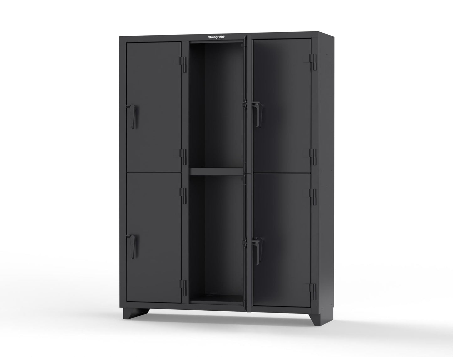 Extra Heavy Duty 14 GA Double-Tier Locker, 6 Compartments - 54 in. W x 18 in. D x 75 in. H - 4.66-6D-18-2T-L-9005