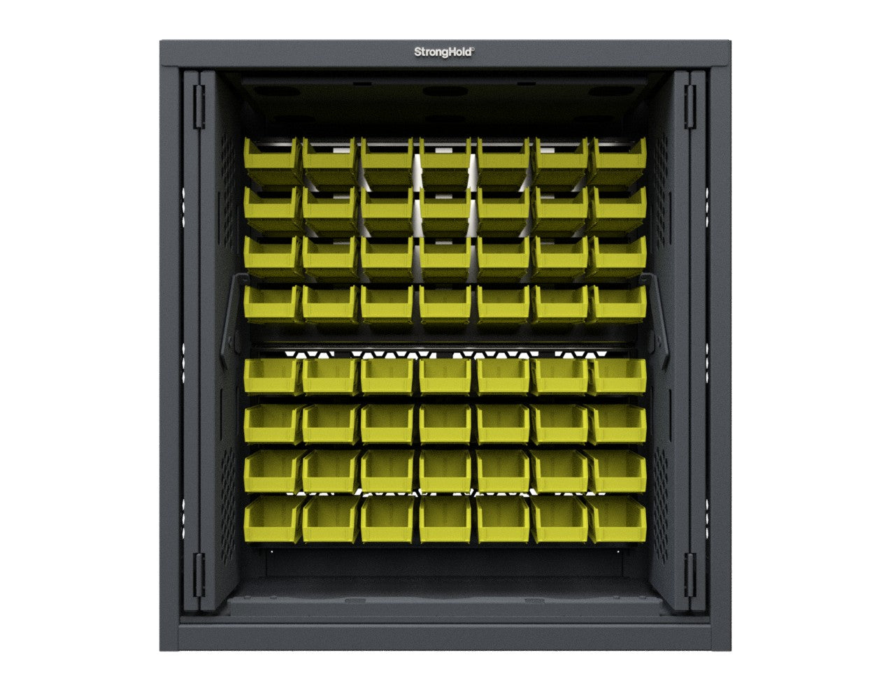 Modular Weapons Storage Bin Cabinet with Recessed Doors - 42 in. W x 16 1/2 in. D x 45 in. H
