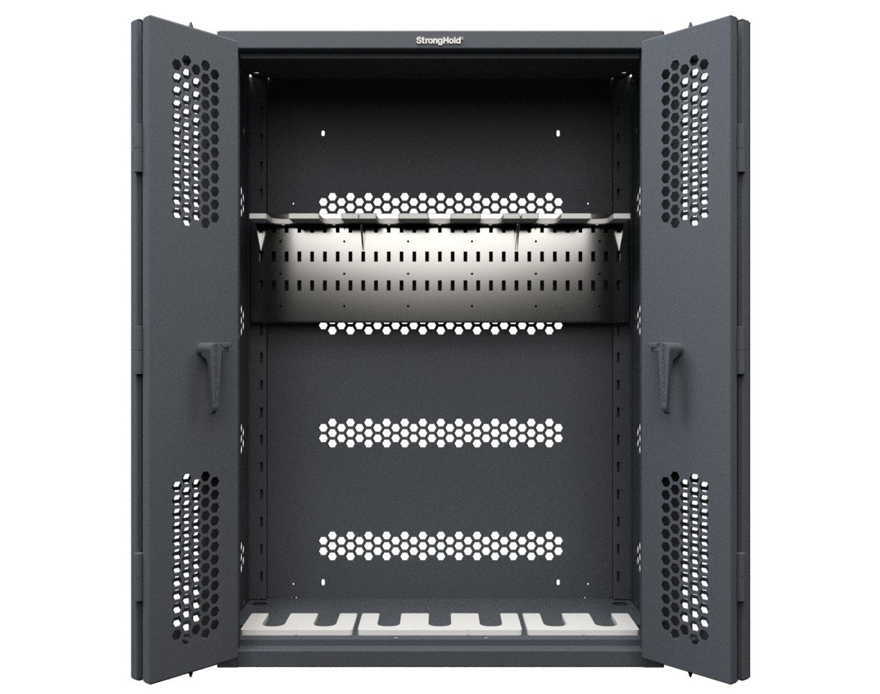 Modular Weapons Storage M240/M249 Cabinet with Bi Fold Swing Doors - 42 in. W x 16 1/2 in. D x 60 in. H