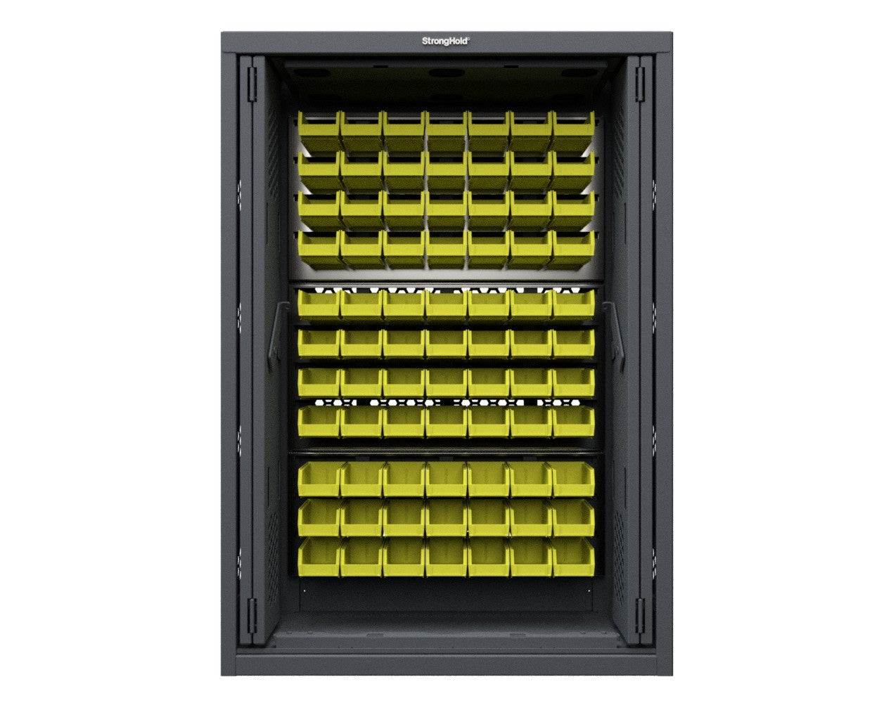 Modular Weapons Storage Bin Cabinet with Recessed Doors - 42 in. W x 16 1/2 in. D x 60 in. H