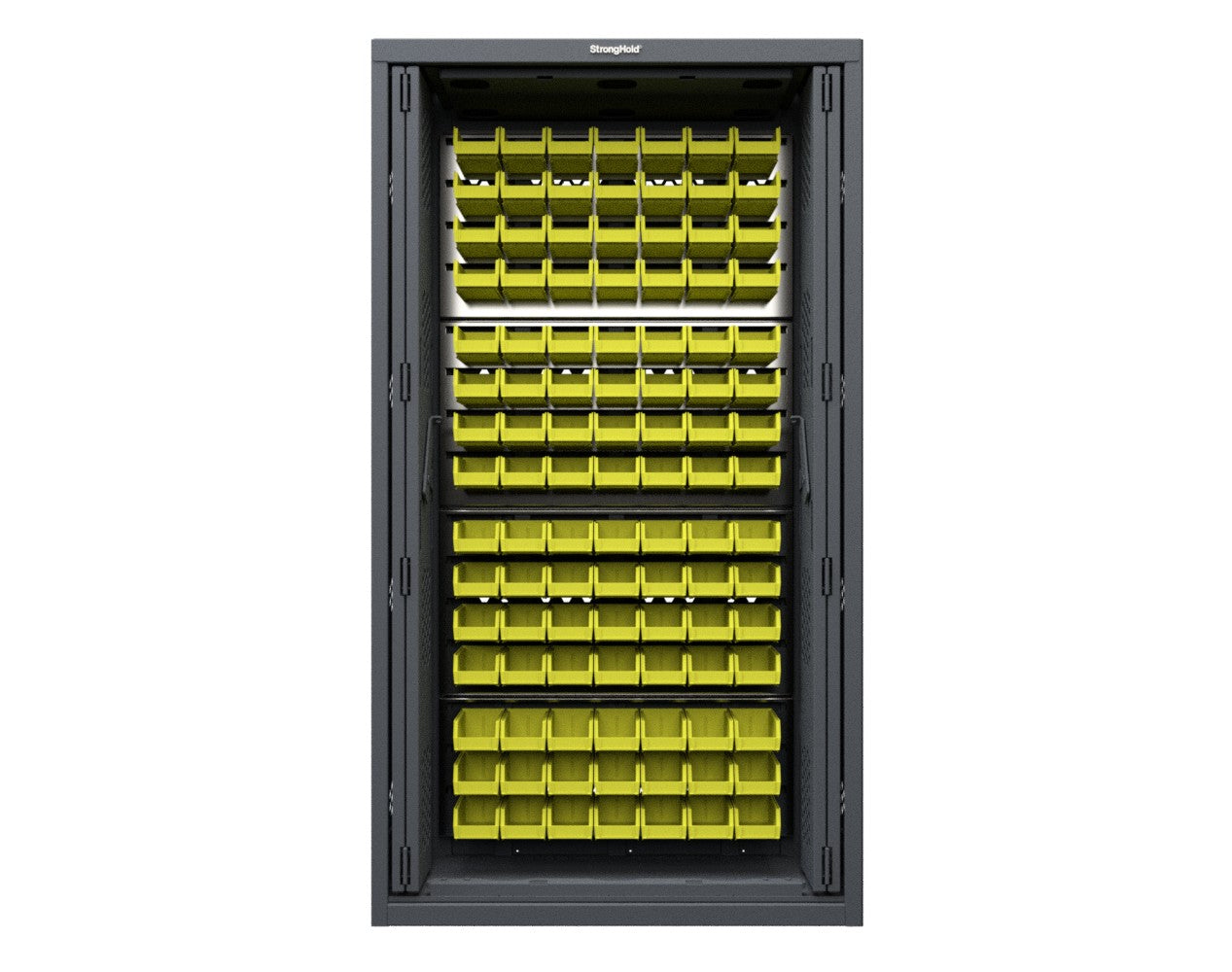 Modular Weapons Storage Bin Cabinet with Recessed Doors - 42 in. W x 16 1/2 in. D x 76 in. H