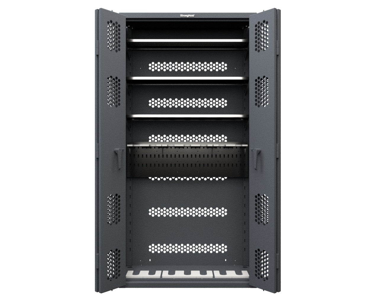 Modular Weapons Storage M240/M249 Cabinet with Bi Fold Swing Doors - 42 in. W x 16 1/2 in. D x 84 in. H