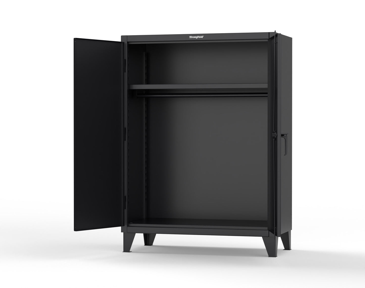 Extreme Duty 12 GA Uniform Cabinet with Hanger Rod, 1 Shelf - 48 In. W x 24 In. D x 66 In. H - 45-WR-241-9005