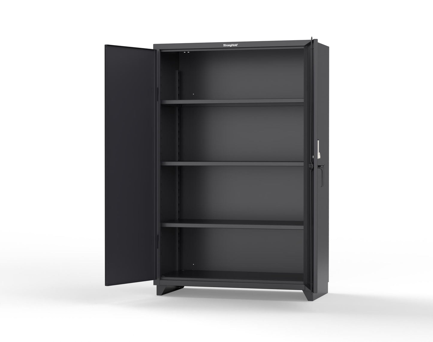 Extra Heavy Duty 14 GA Cabinet with 3 Shelves Secured by Keyless Entry Lock - 48 In. W x 24 In. D x 75 In. H - 46-243-EK-L-9005