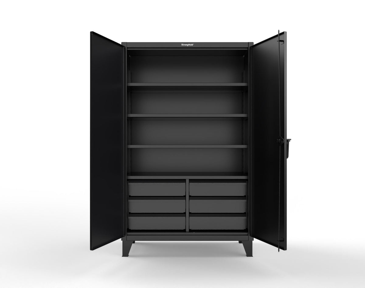 Extreme Duty 12 GA Cabinet with 6 Half-Width Drawers, 4 Shelves | 48 In. W x 24 In. D x 78 In. H - 46-244-6/5DB-9005