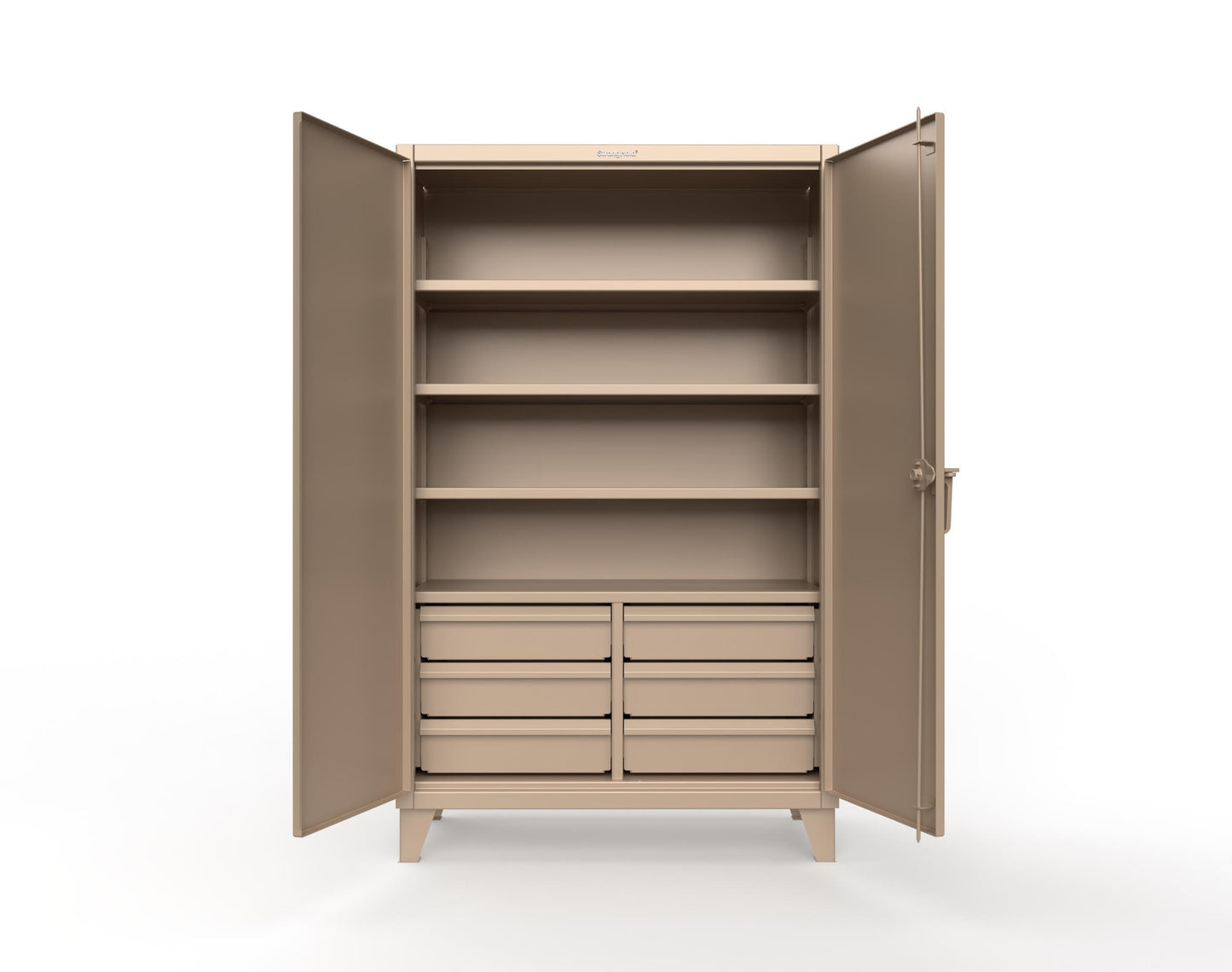 Extreme Duty 12 GA Cabinet with 6 Half-Width Drawers, 4 Shelves - 48 In. W x 24 In. D x 78 In. H - 46-244-6/5DB-1019