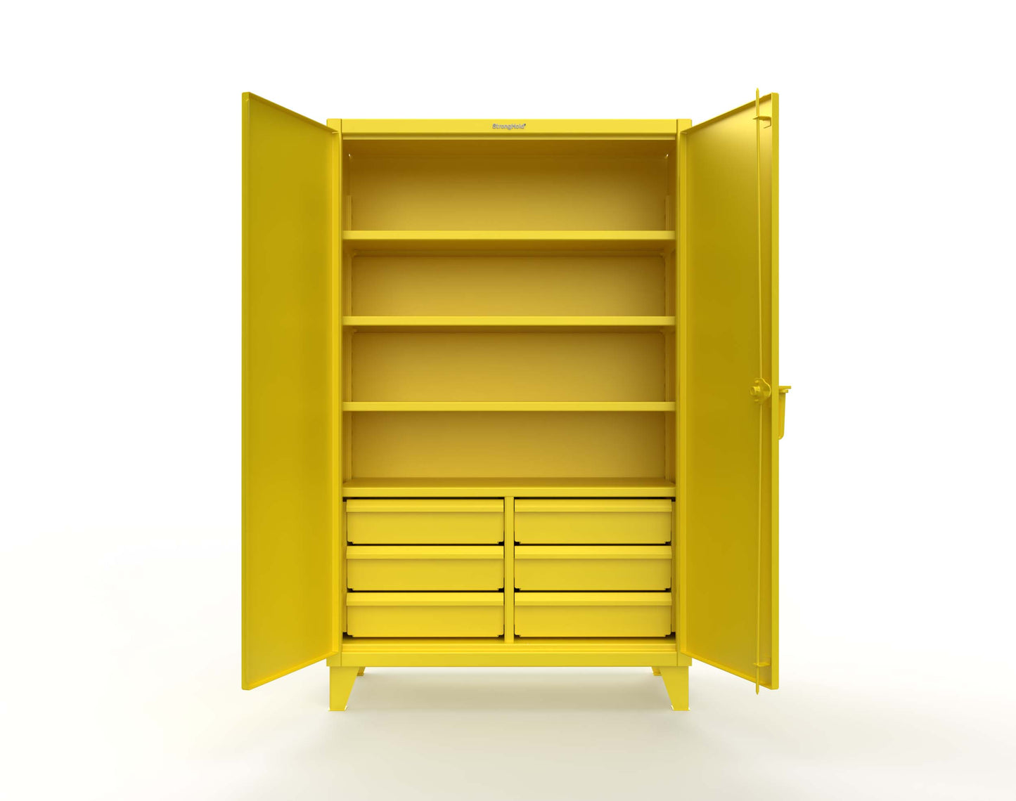 Extreme Duty 12 GA Cabinet with 6 Half-Width Drawers, 4 Shelves - 48 In. W x 24 In. D x 78 In. H - 46-244-6/5DB-1021