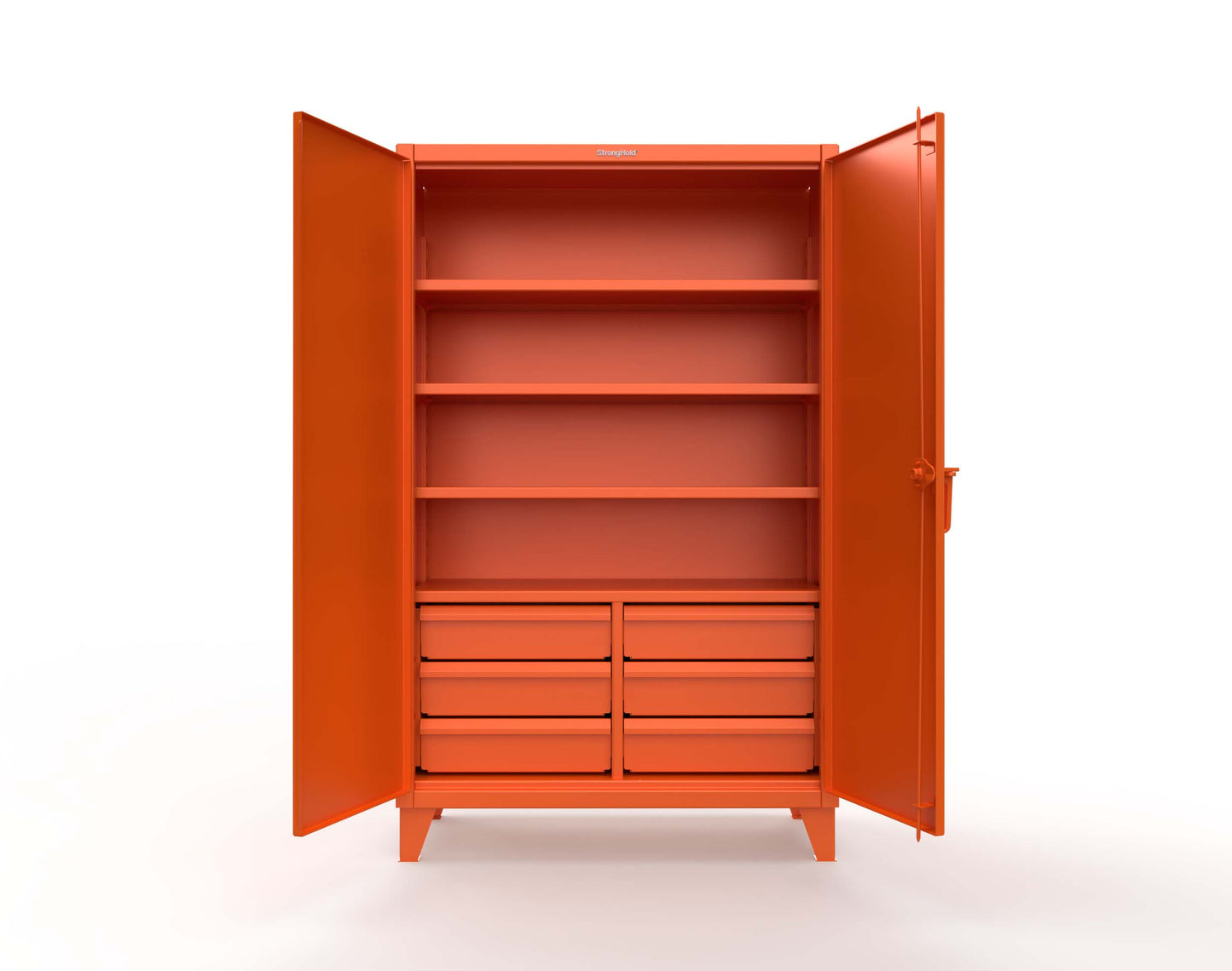 Extreme Duty 12 GA Cabinet with 6 Half-Width Drawers, 4 Shelves - 48 In. W x 24 In. D x 78 In. H - 46-244-6/5DB-2009