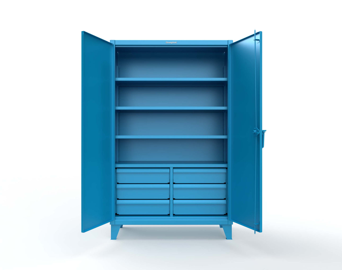 Extreme Duty 12 GA Cabinet with 6 Half-Width Drawers, 4 Shelves - 48 In. W x 24 In. D x 78 In. H - 46-244-6/5DB-5012