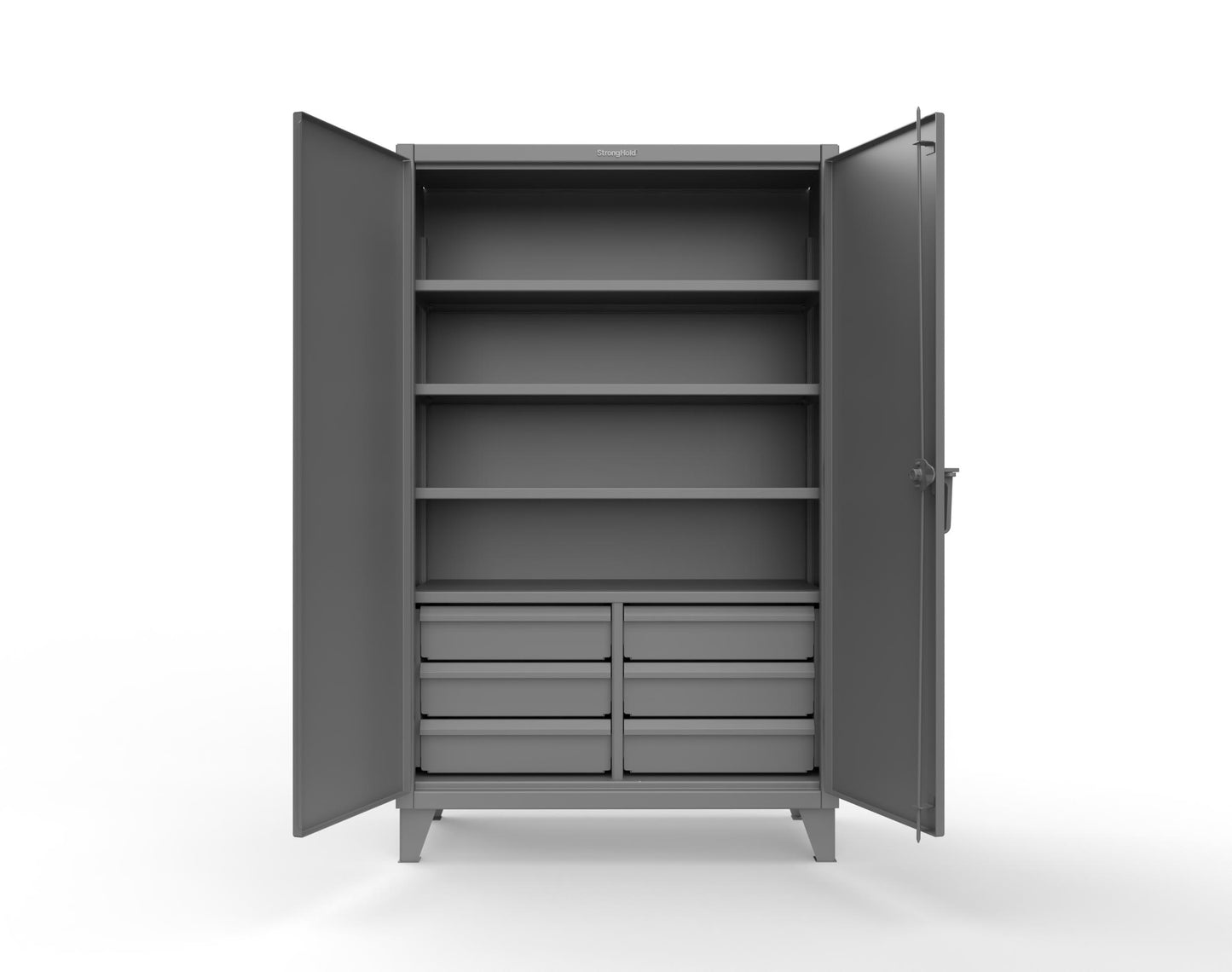Extreme Duty 12 GA Cabinet with 6 Half-Width Drawers, 4 Shelves - 48 In. W x 24 In. D x 78 In. H - 46-244-6/5DB-7037