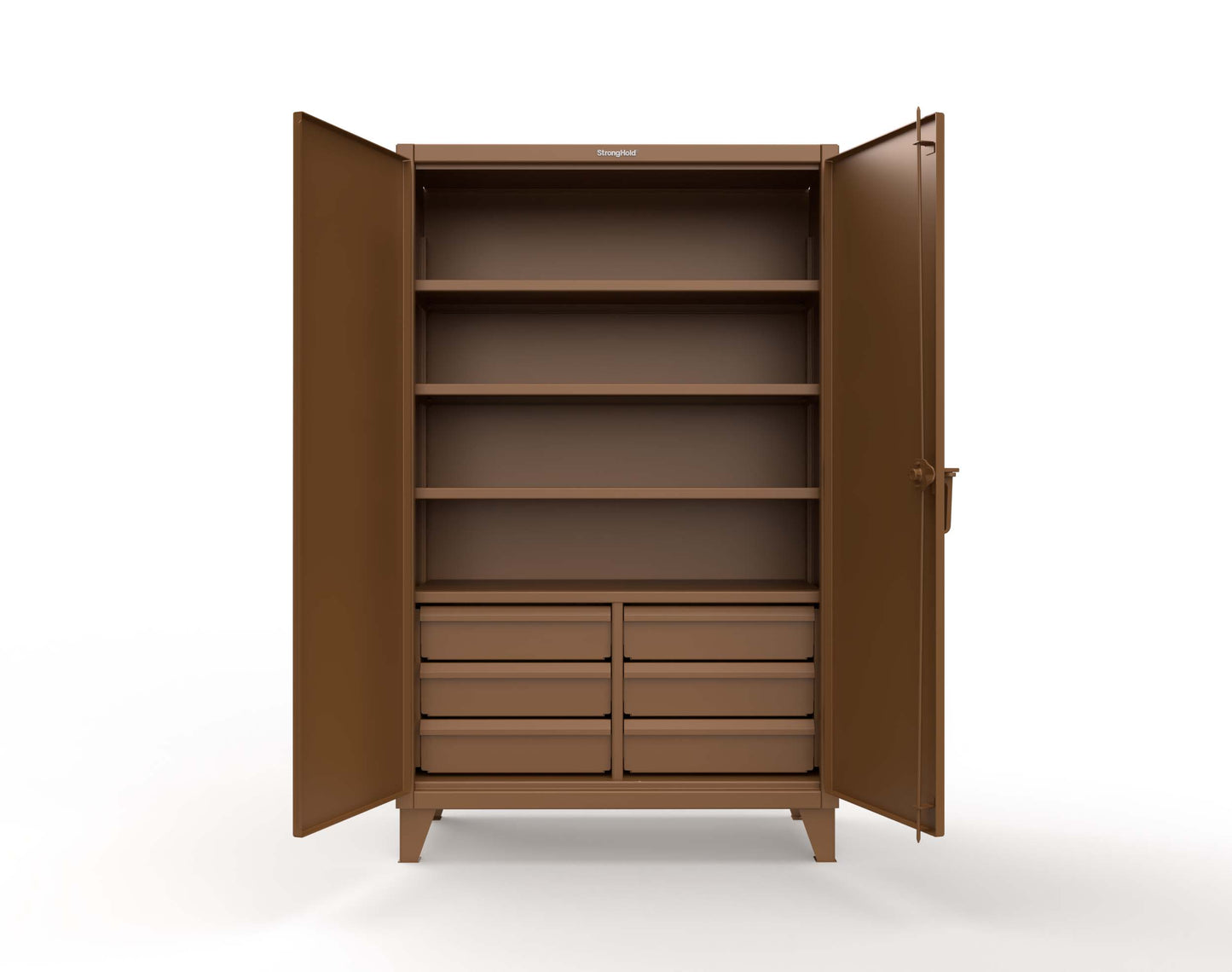 Extreme Duty 12 GA Cabinet with 6 Half-Width Drawers, 4 Shelves - 48 In. W x 24 In. D x 78 In. H - 46-244-6/5DB-8008