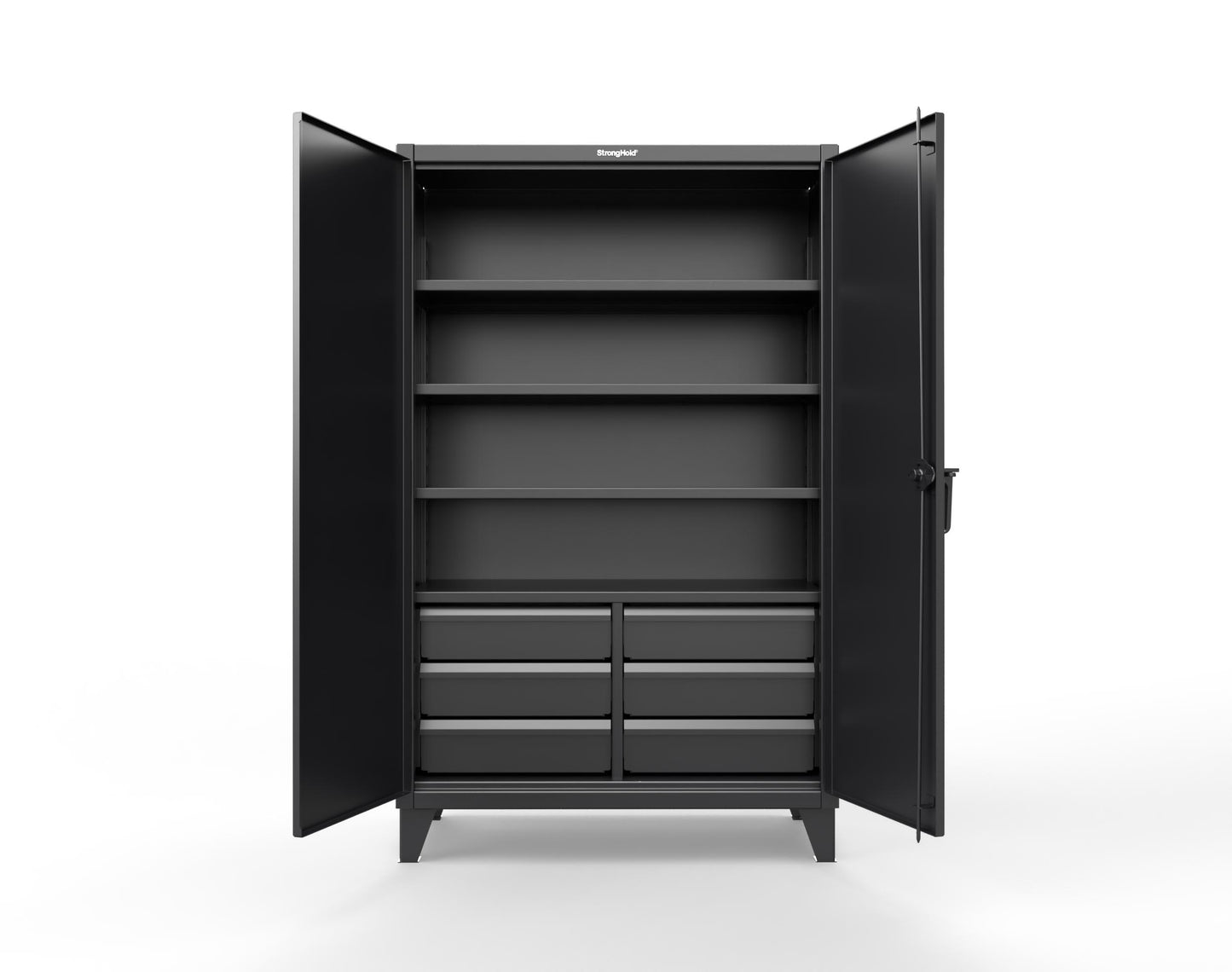 Extreme Duty 12 GA Cabinet with 6 Half-Width Drawers, 4 Shelves - 48 In. W x 24 In. D x 78 In. H - 46-244-6/5DB-9005