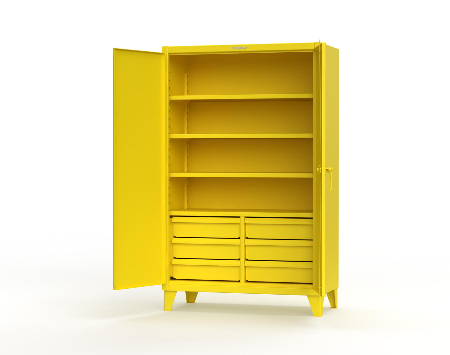 Extreme Duty 12 GA Cabinet with 6 Half-Width Drawers, 4 Shelves - 48 In. W x 24 In. D x 78 In. H - 46-244-6/5DB-1021