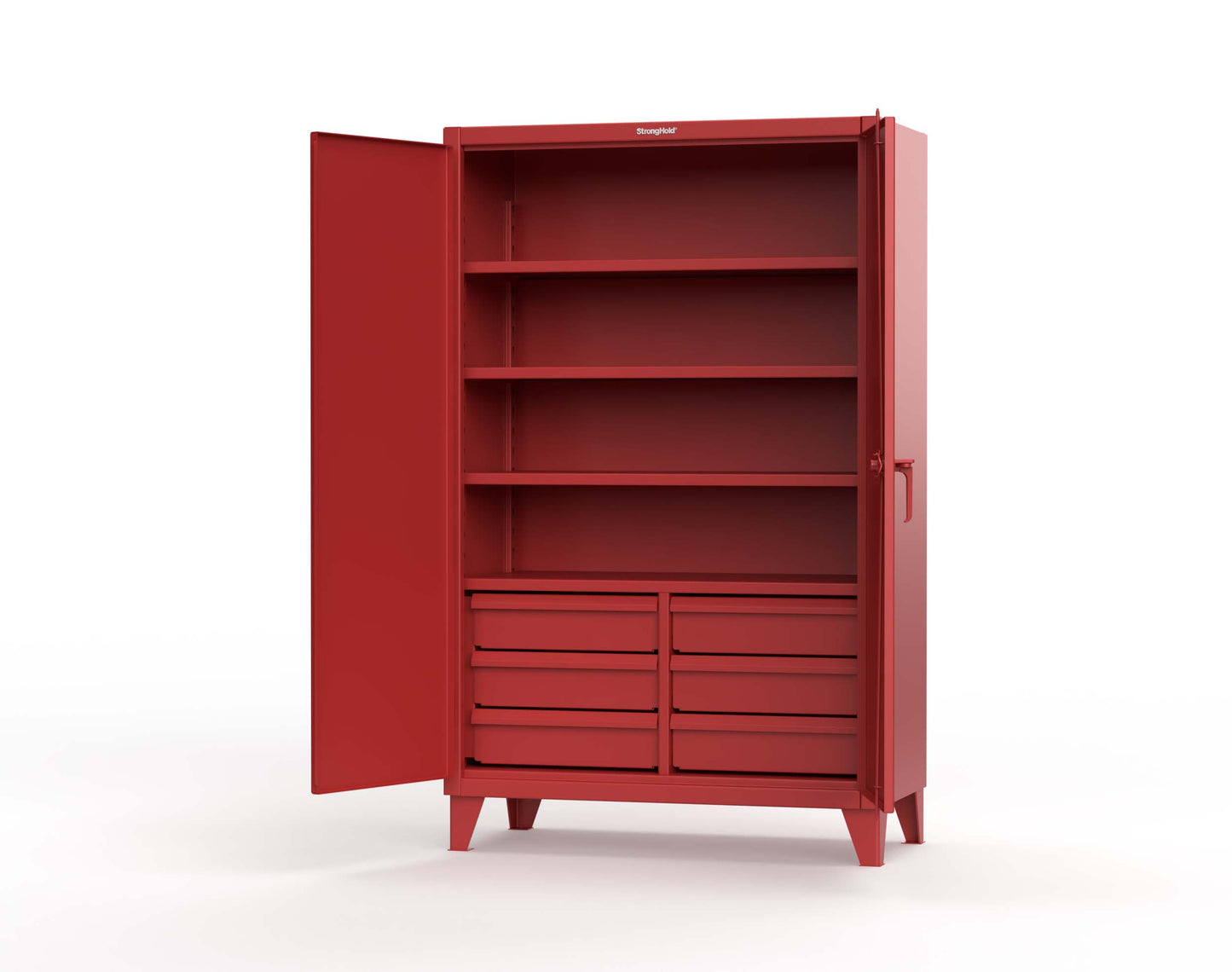 Extreme Duty 12 GA Cabinet with 6 Half-Width Drawers, 4 Shelves - 48 In. W x 24 In. D x 78 In. H - 46-244-6/5DB-3001