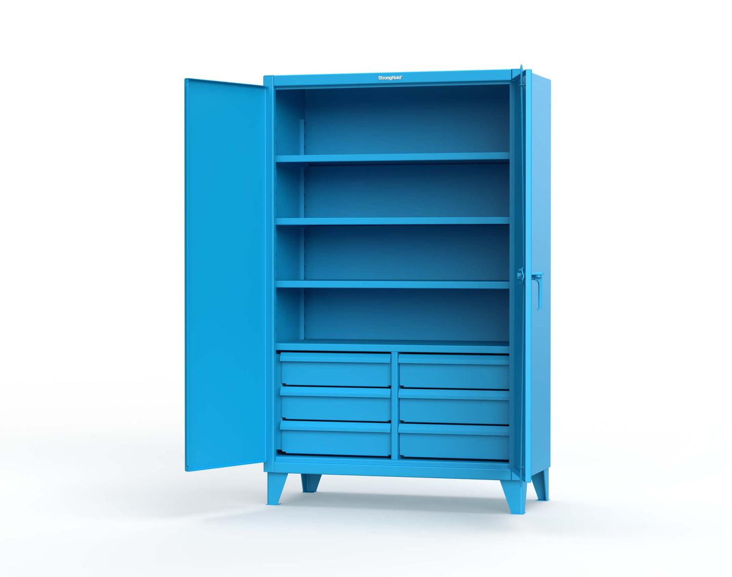 Extreme Duty 12 GA Cabinet with 6 Half-Width Drawers, 4 Shelves - 48 In. W x 24 In. D x 78 In. H - 46-244-6/5DB-5012