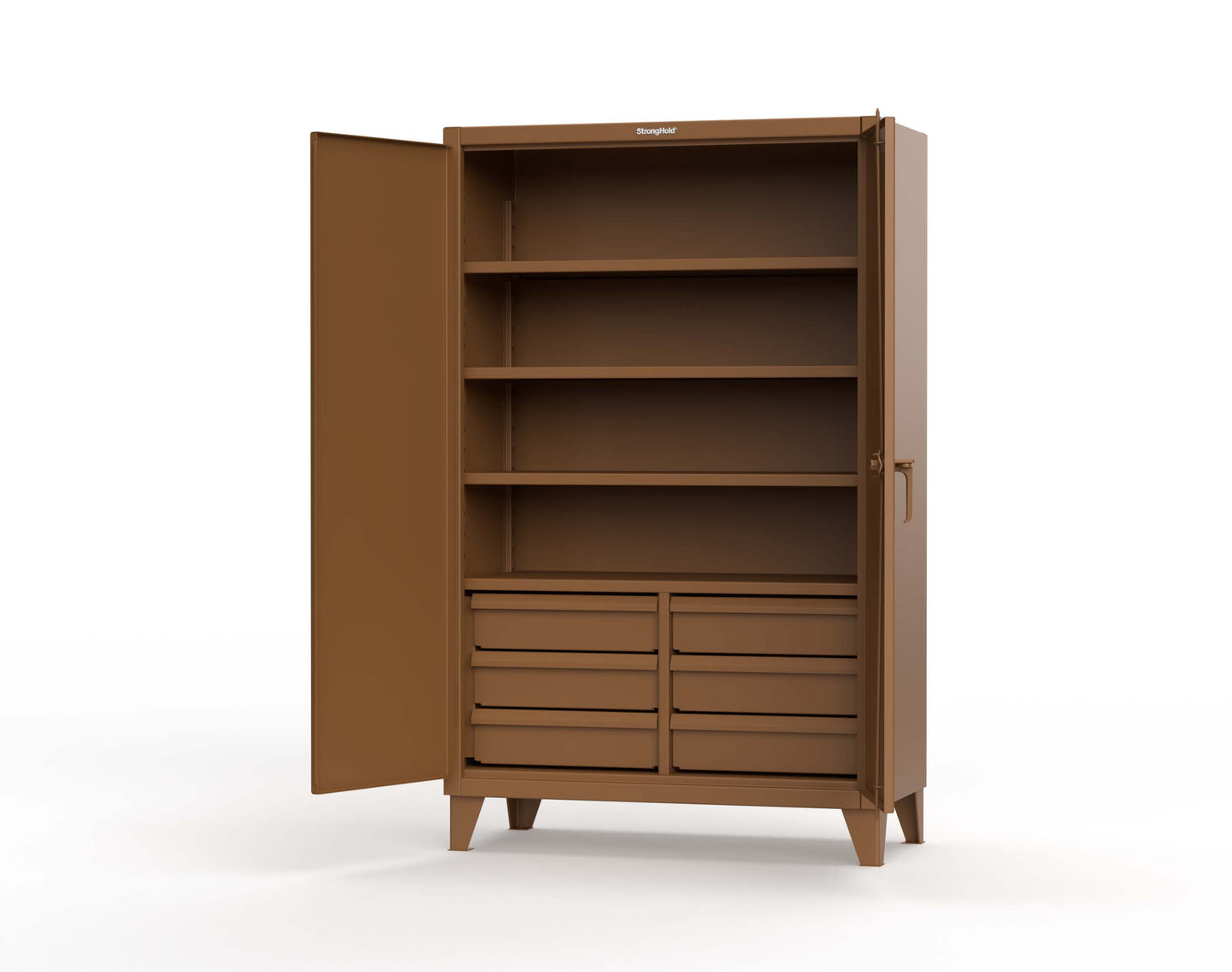 Extreme Duty 12 GA Cabinet with 6 Half-Width Drawers, 4 Shelves - 48 In. W x 24 In. D x 78 In. H - 46-244-6/5DB-8008