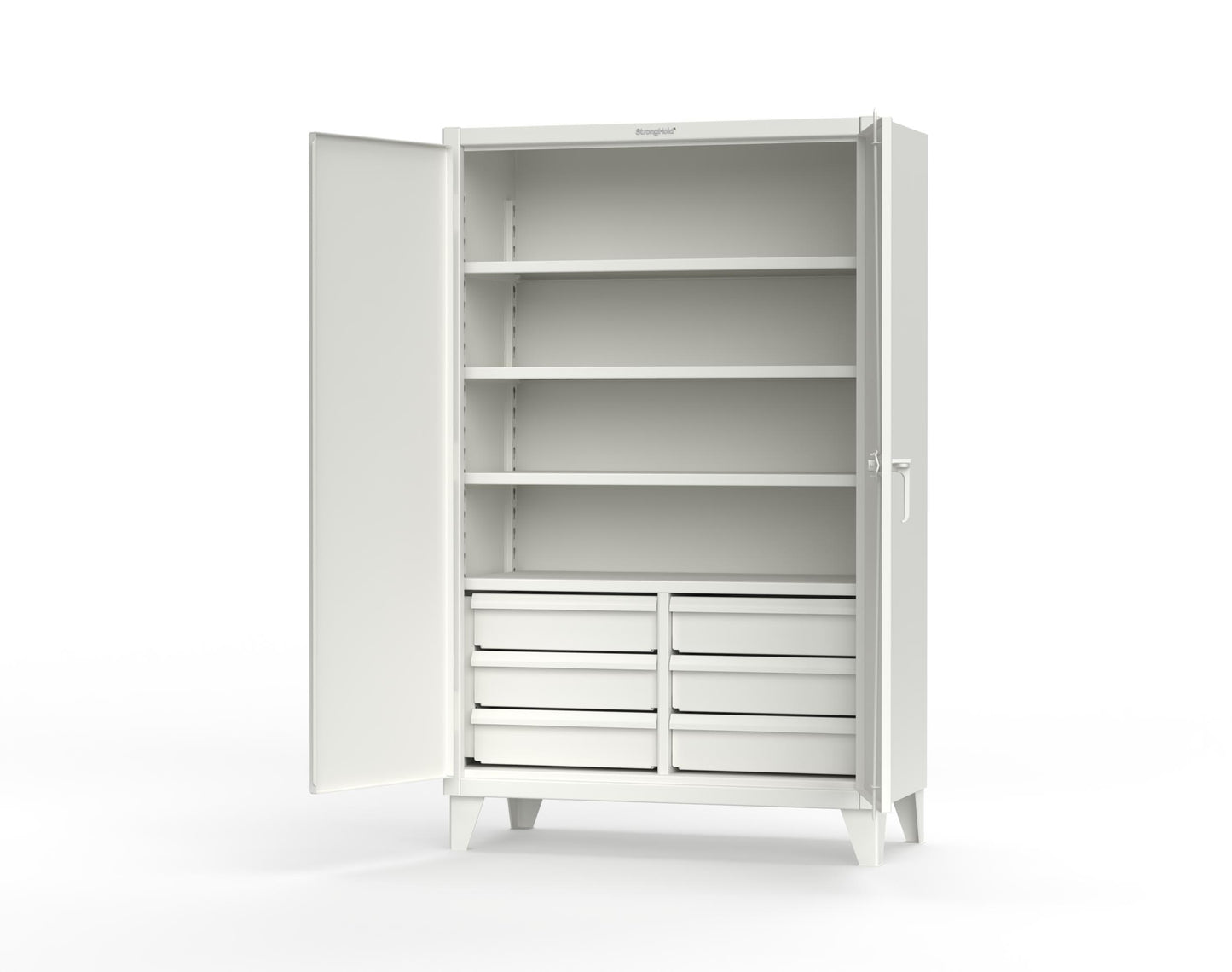 Extreme Duty 12 GA Cabinet with 6 Half-Width Drawers, 4 Shelves - 48 In. W x 24 In. D x 78 In. H - 46-244-6/5DB-9003