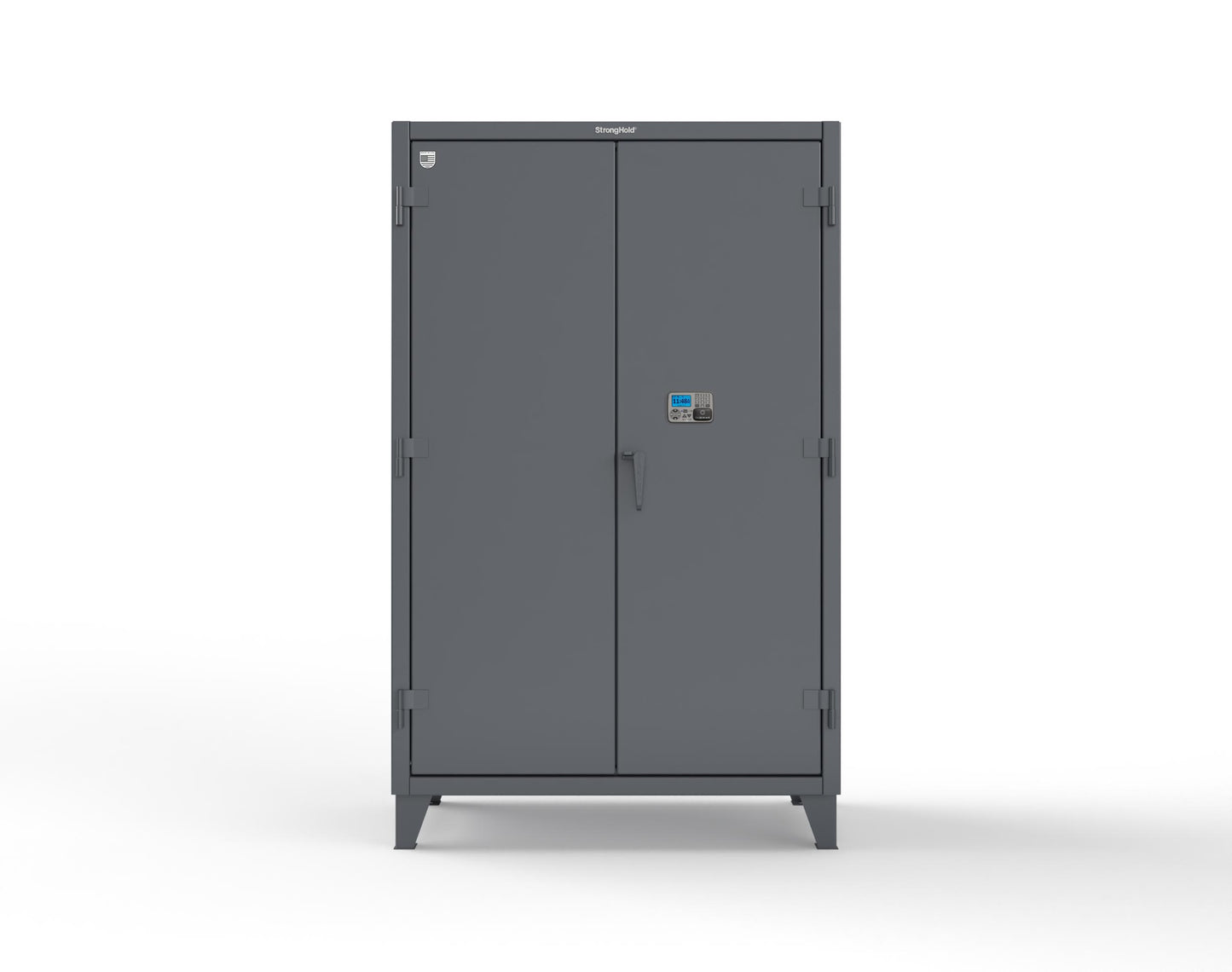 Extreme Duty 12 GA Cabinet with 4 Shelves Secured by Network-Capable Electronic Lock with Card Reader (HID) (Software Included) - 48 In. W x 24 In. D x 78 In. H - 46-244-NX-ST-7024
