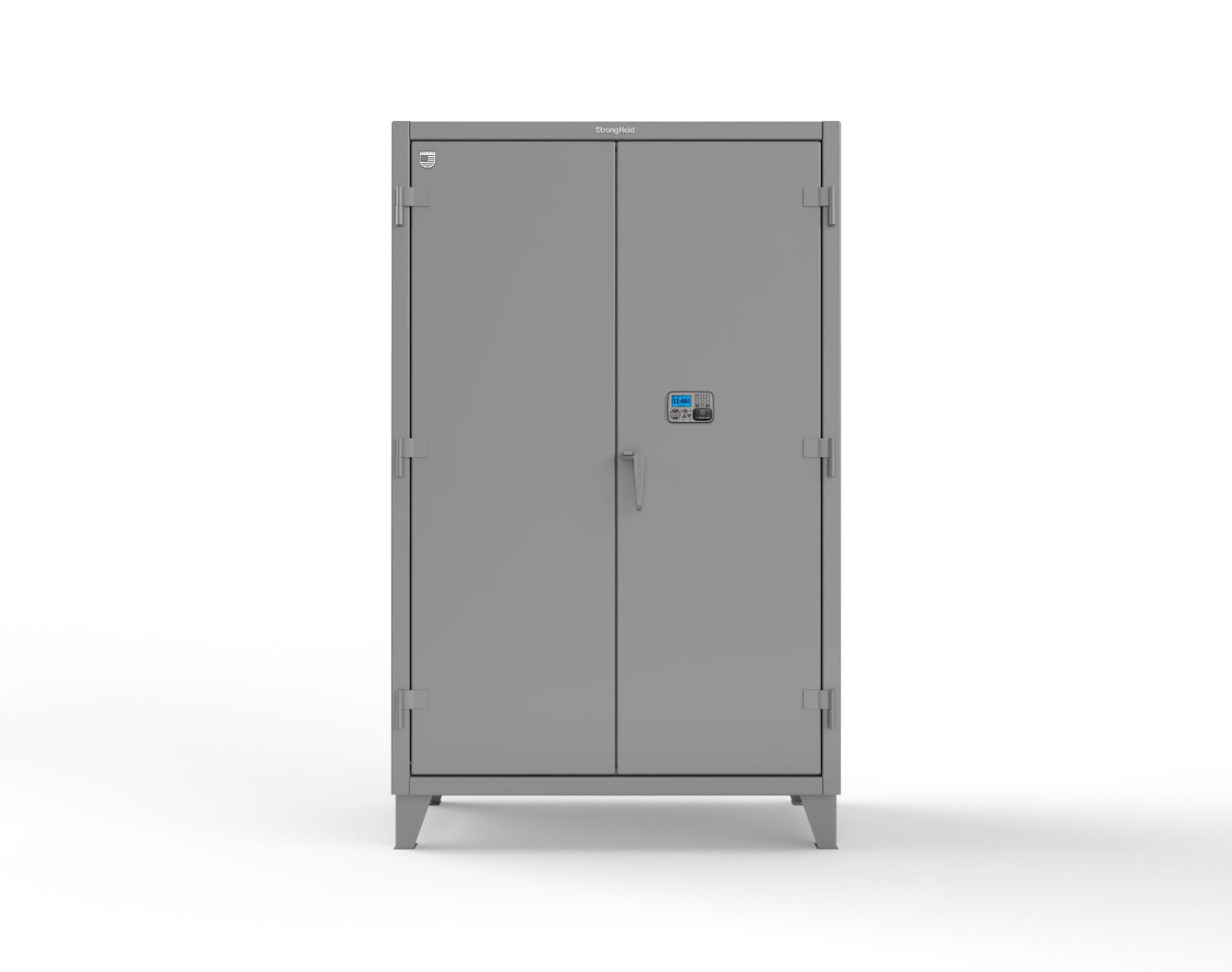 Extreme Duty 12 GA Cabinet with 4 Shelves Secured by Network-Capable Electronic Lock with Card Reader (HID) (Software Included) - 48 In. W x 24 In. D x 78 In. H - 46-244-NX-ST-7037