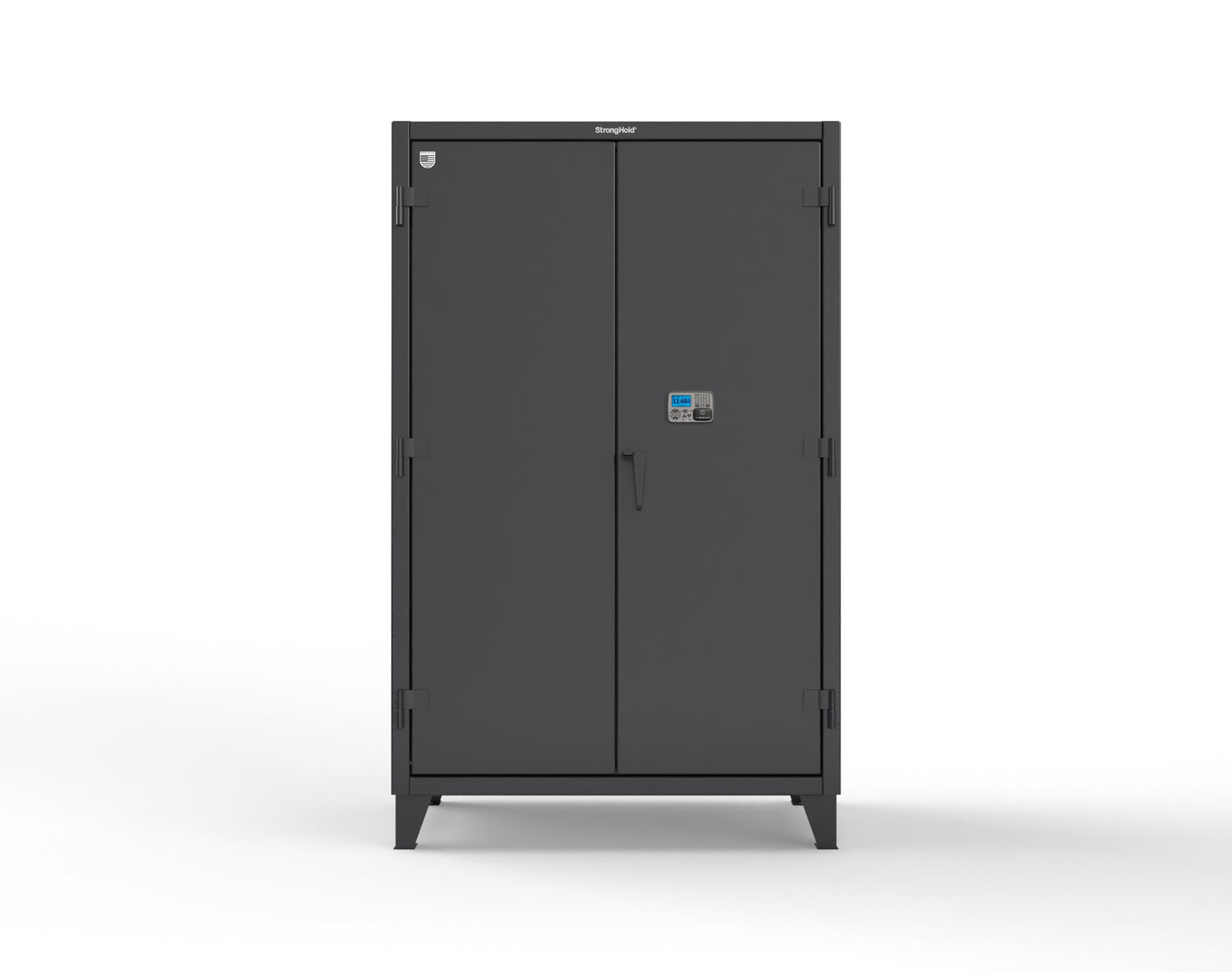 Extreme Duty 12 GA Cabinet with 4 Shelves Secured by Network-Capable Electronic Lock with Card Reader (HID) (Software Included) - 48 In. W x 24 In. D x 78 In. H - 46-244-NX-ST-9005