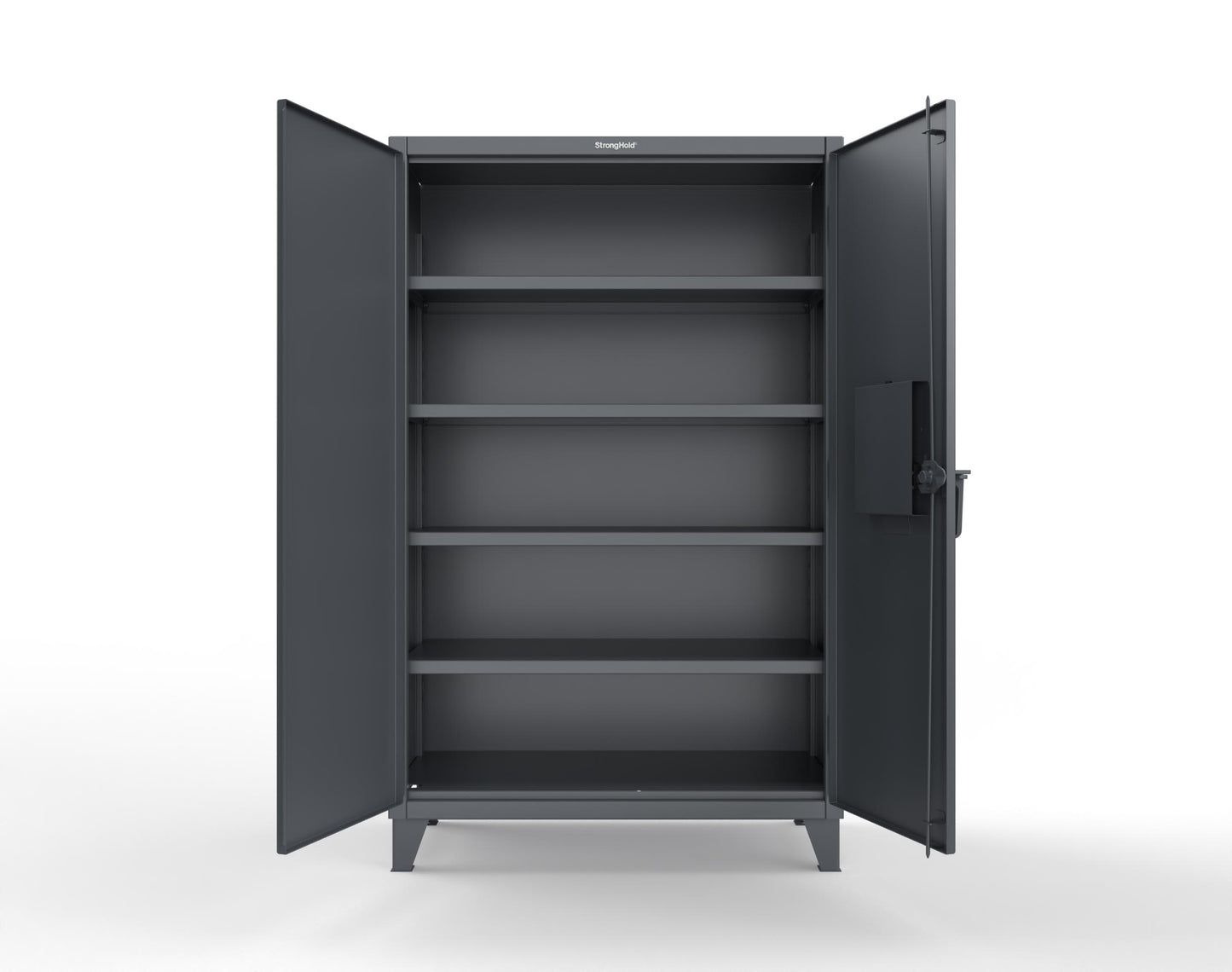 Extreme Duty 12 GA Cabinet with 4 Shelves Secured by Network-Capable Electronic Lock with Card Reader (HID) (Software Included) - 48 In. W x 24 In. D x 78 In. H - 46-244-NX-ST-7024
