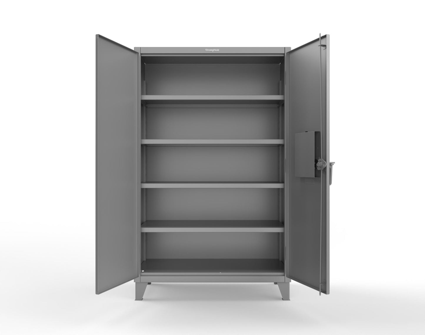 Extreme Duty 12 GA Cabinet with 4 Shelves Secured by Network-Capable Electronic Lock with Card Reader (HID) (Software Included) - 48 In. W x 24 In. D x 78 In. H - 46-244-NX-ST-7037