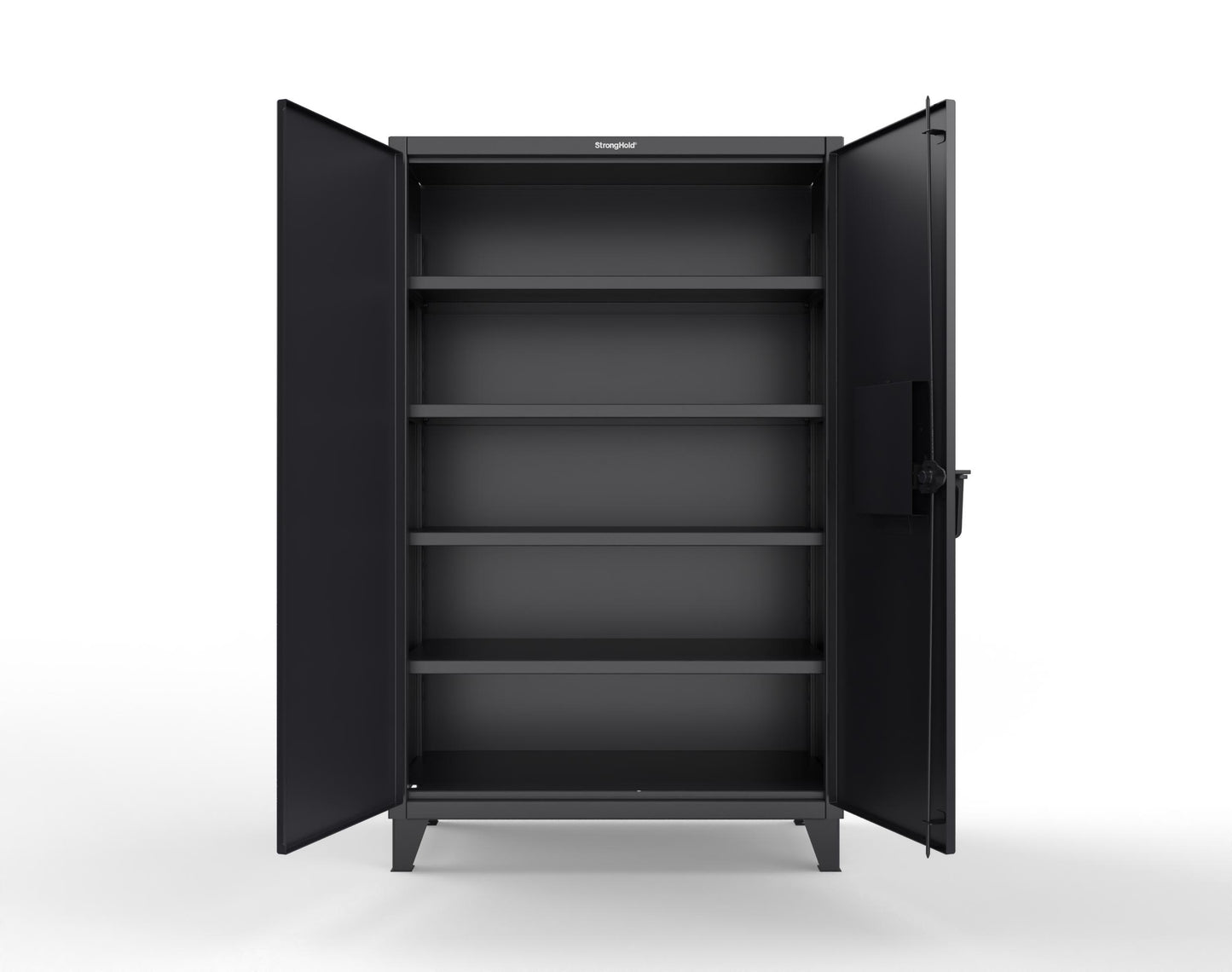 Extreme Duty 12 GA Cabinet with 4 Shelves Secured by Network-Capable Electronic Lock with Card Reader (HID) (Software Included) - 48 In. W x 24 In. D x 78 In. H - 46-244-NX-ST-9005