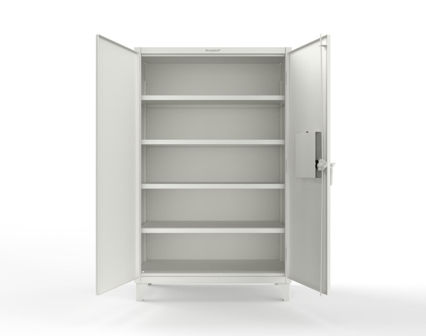 Extreme Duty 12 GA Cabinet with 4 Shelves Secured by Network-Capable Electronic Lock with Card Reader (HID) - 48 In. W x 24 In. D x 78 In. H - 46-244-NX-9003