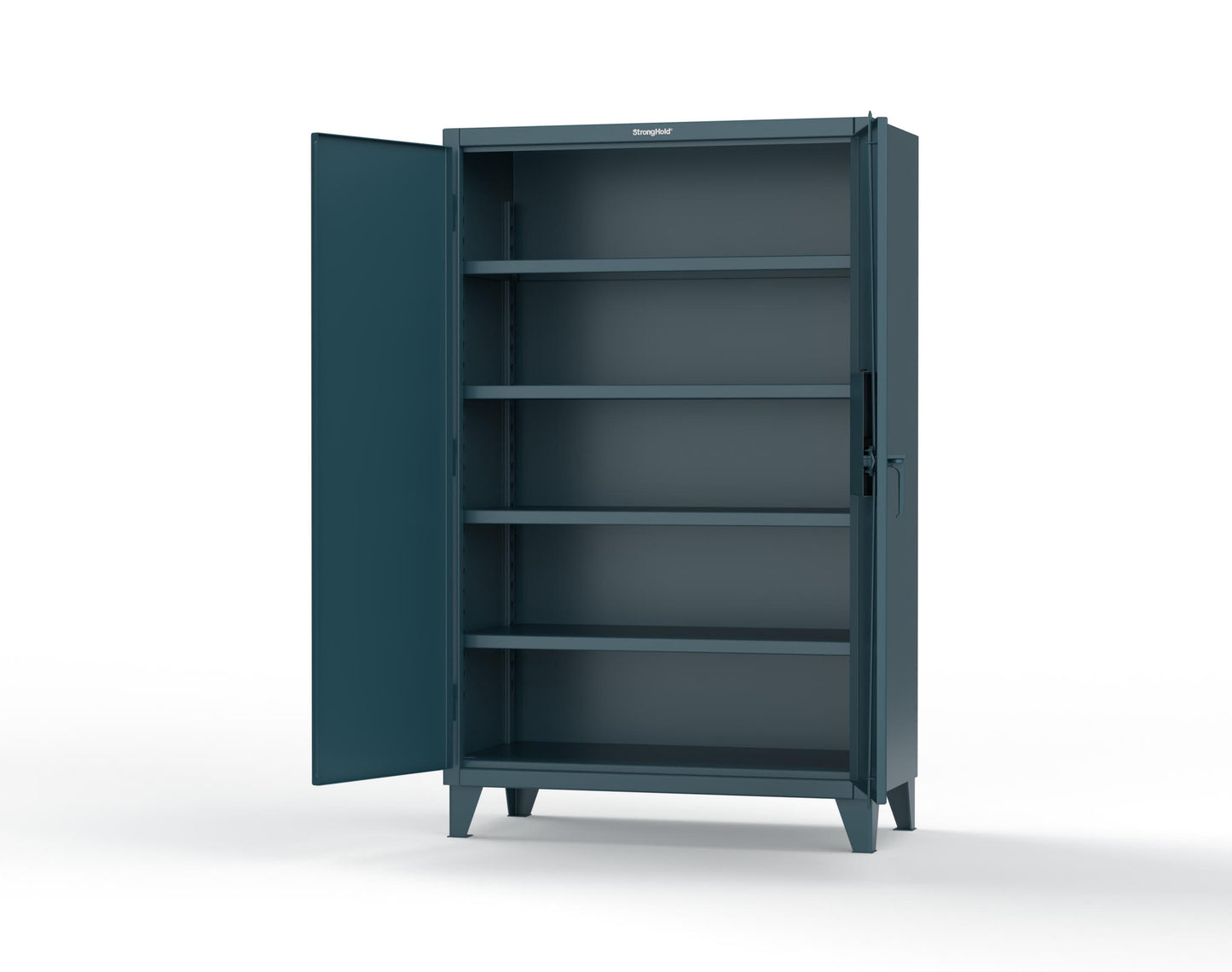 Extreme Duty 12 GA Cabinet with 4 Shelves Secured by Network-Capable Electronic Lock with Card Reader (HID) (Software Included) - 48 In. W x 24 In. D x 78 In. H - 46-244-NX-ST-5001