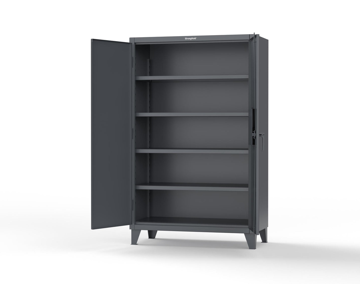 Extreme Duty 12 GA Cabinet with 4 Shelves Secured by Network-Capable Electronic Lock with Card Reader (HID) (Software Included) - 48 In. W x 24 In. D x 78 In. H - 46-244-NX-ST-7024