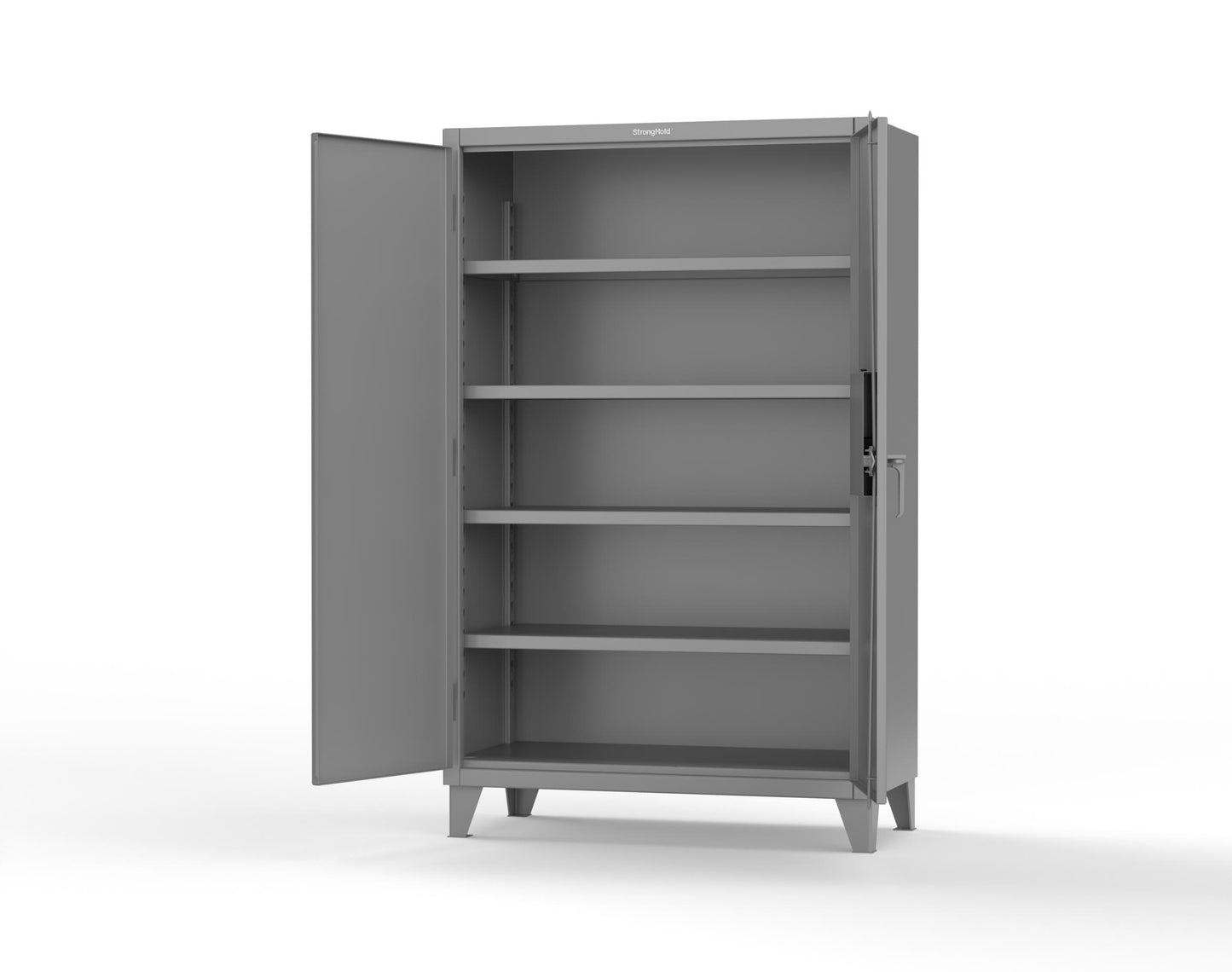 Extreme Duty 12 GA Cabinet with 4 Shelves Secured by Network-Capable Electronic Lock with Card Reader (HID) (Software Included) - 48 In. W x 24 In. D x 78 In. H - 46-244-NX-ST-7037