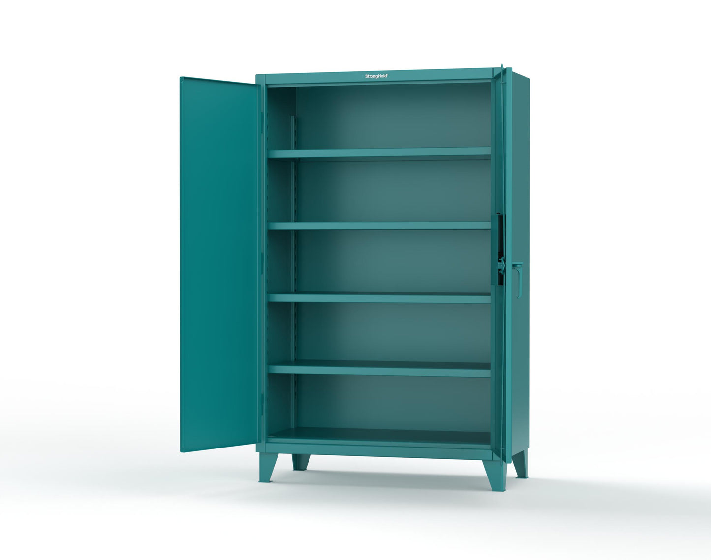 Extreme Duty 12 GA Cabinet with 4 Shelves Secured by Network-Capable Electronic Lock with Card Reader (HID) - 48 In. W x 24 In. D x 78 In. H - 46-244-NX-5021