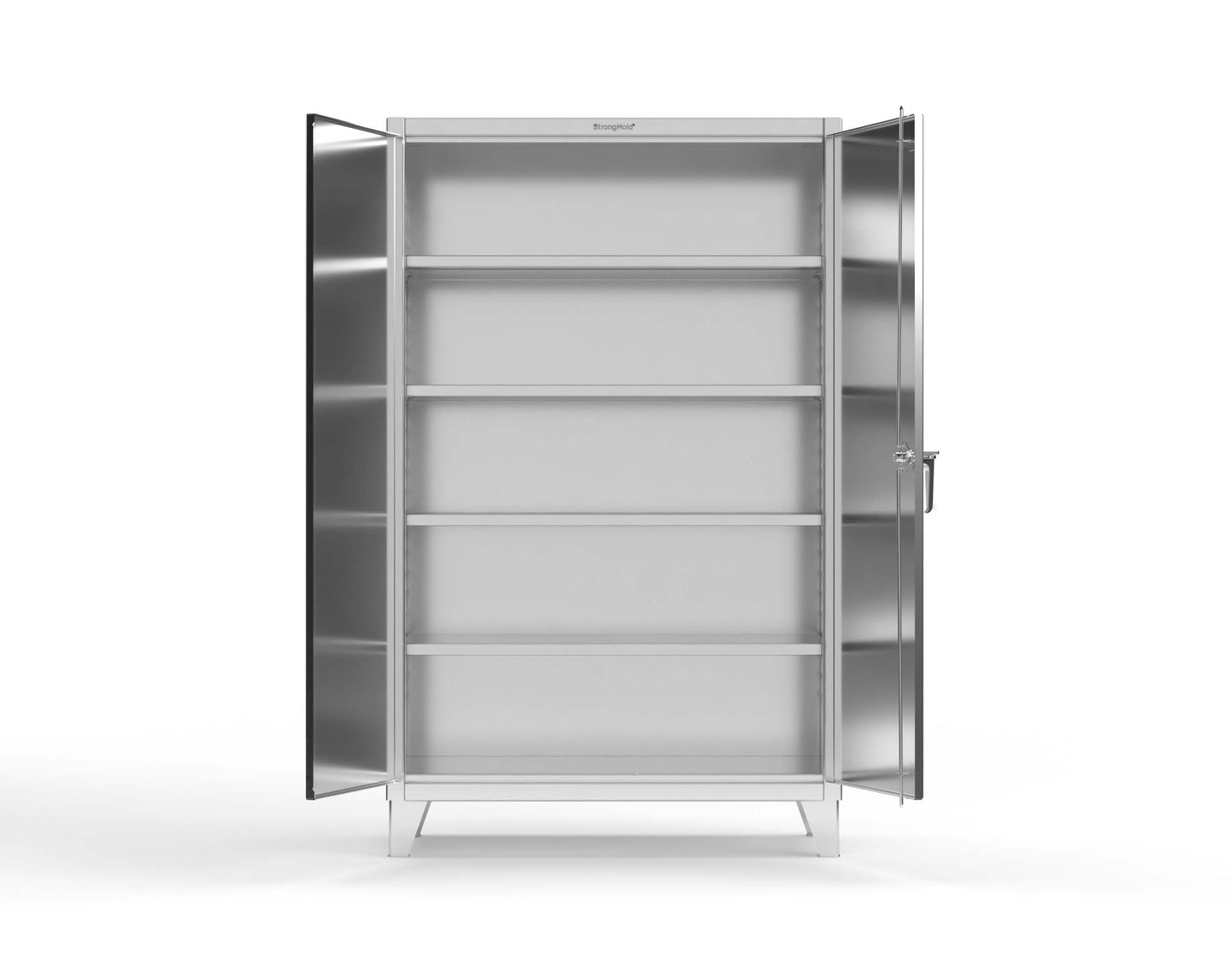 Extreme Duty 12 GA Stainless Steel Cabinet with 4 Shelves - 48 In. W x 24 In. D x 78 In. H - 46-244SS