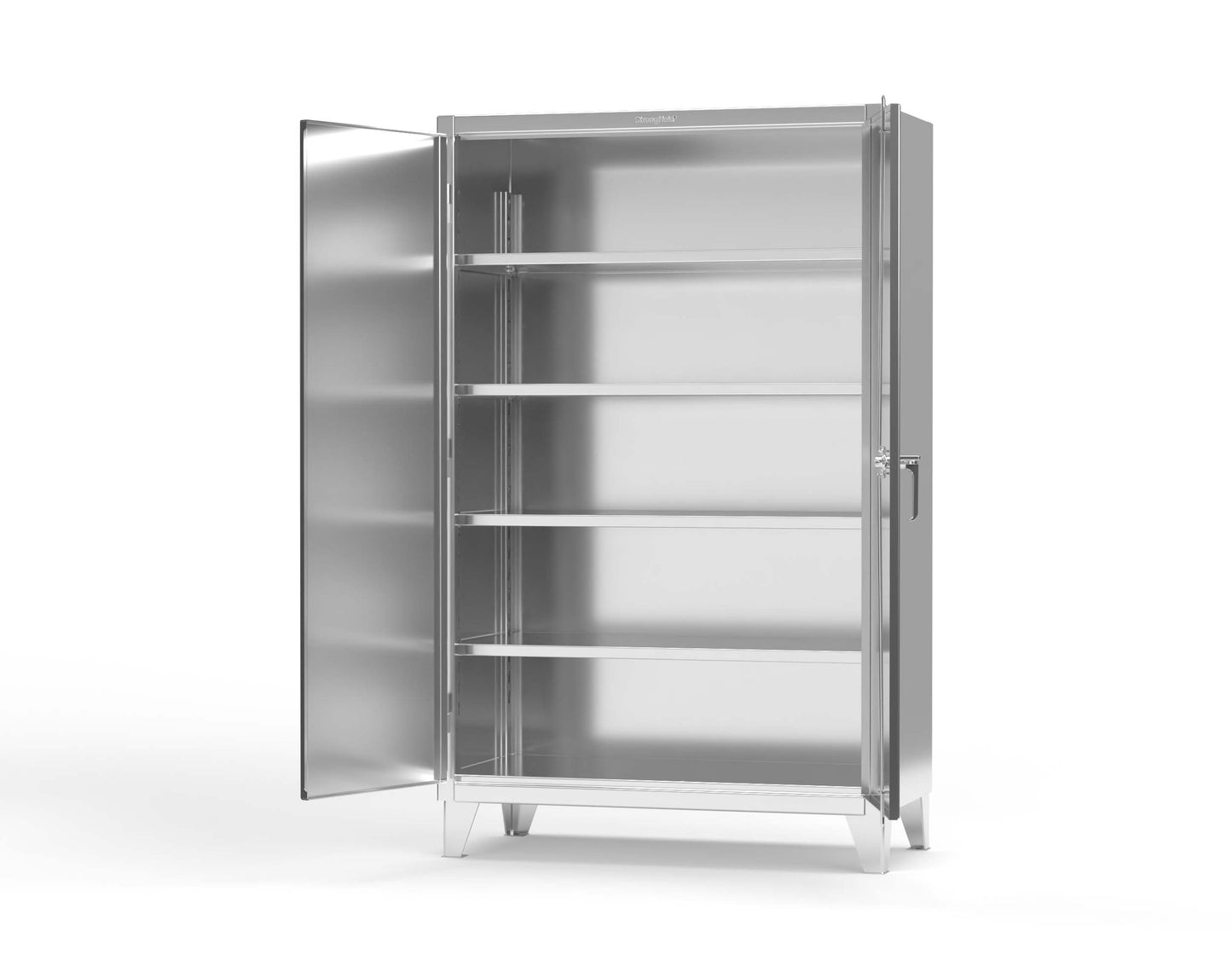 Extreme Duty 12 GA Stainless Steel Cabinet with 4 Shelves - 48 In. W x 24 In. D x 78 In. H - 46-244SS