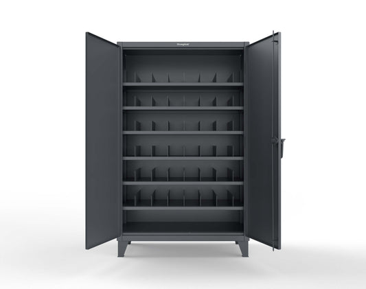Extreme Duty 12 GA Cabinet with 6 Shelves, Shelf Dividers - 48 In. W x 24 In. D x 78 In. H - 46-246PH-42VD-7024