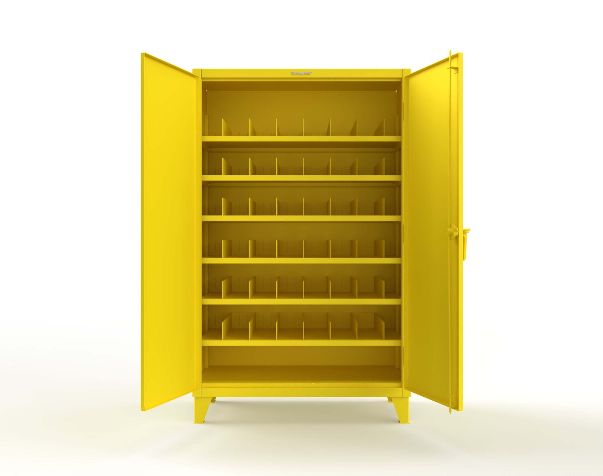 Extreme Duty 12 GA Cabinet with 6 Shelves, Shelf Dividers - 48 In. W x 24 In. D x 78 In. H - 46-246PH-42VD-1021