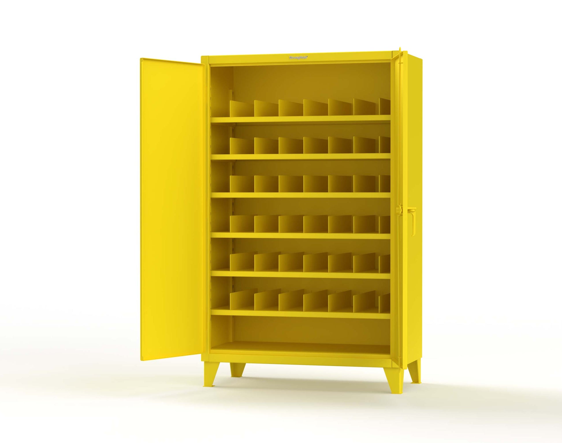 Extreme Duty 12 GA Cabinet with 6 Shelves, Shelf Dividers - 48 In. W x 24 In. D x 78 In. H - 46-246PH-42VD-1021