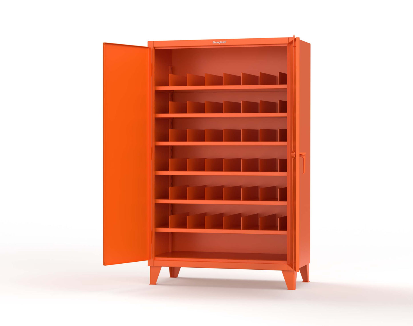 Extreme Duty 12 GA Cabinet with 6 Shelves, Shelf Dividers - 48 In. W x 24 In. D x 78 In. H - 46-246PH-42VD-2009