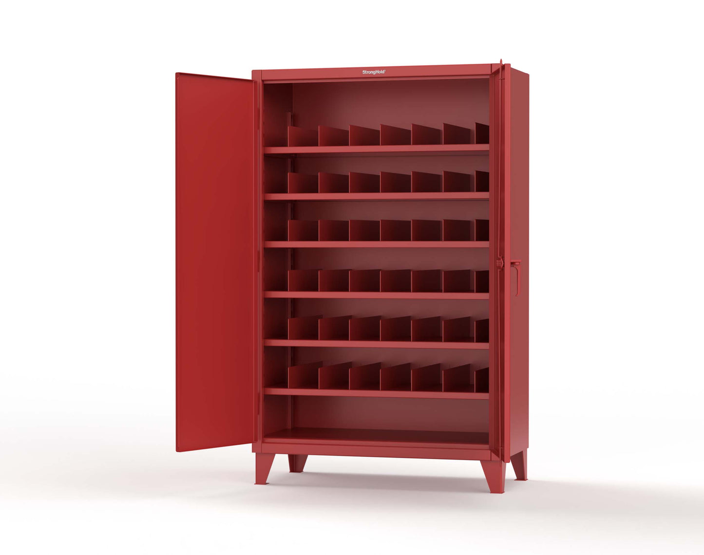 Extreme Duty 12 GA Cabinet with 6 Shelves, Shelf Dividers - 48 In. W x 24 In. D x 78 In. H - 46-246PH-42VD-3001